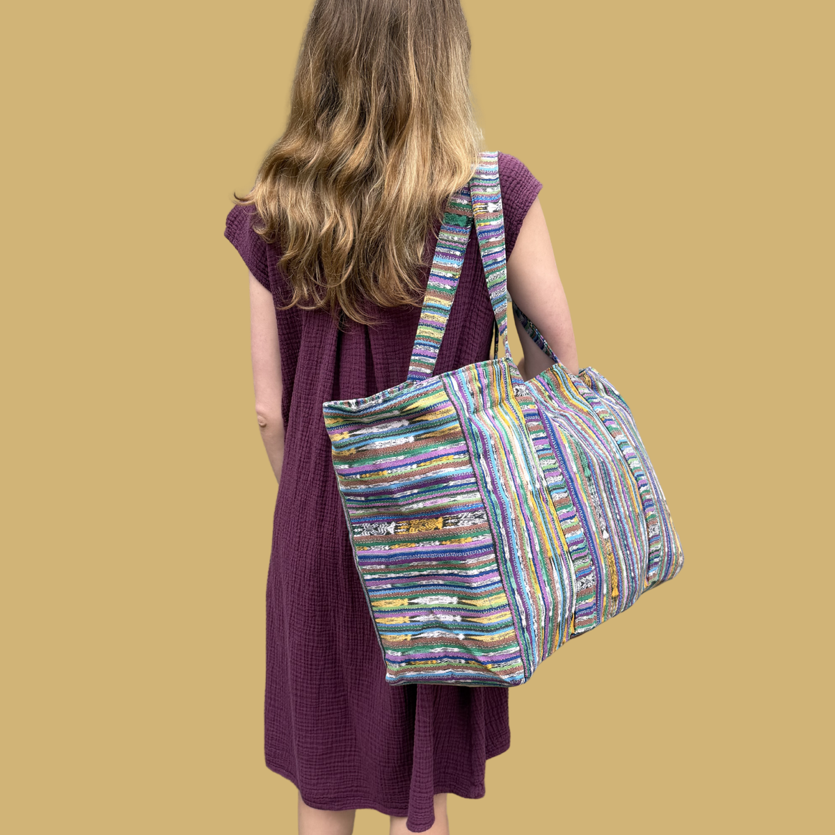 Oversized Corte Beach Tote | Handwoven Guatemalan Pool Bag