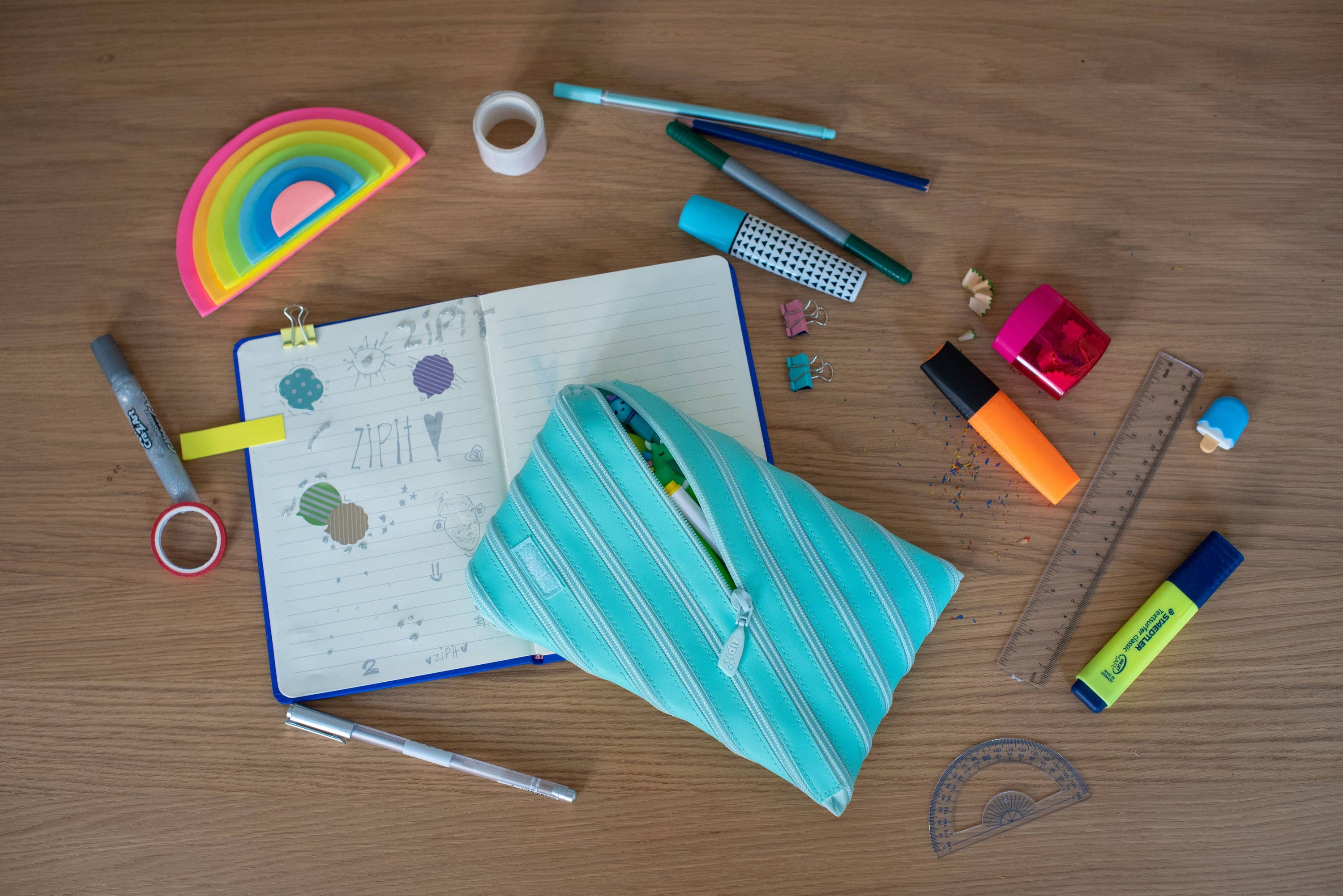 ZIPIT Candy Pencil Case, Glow in The Dark Pouches