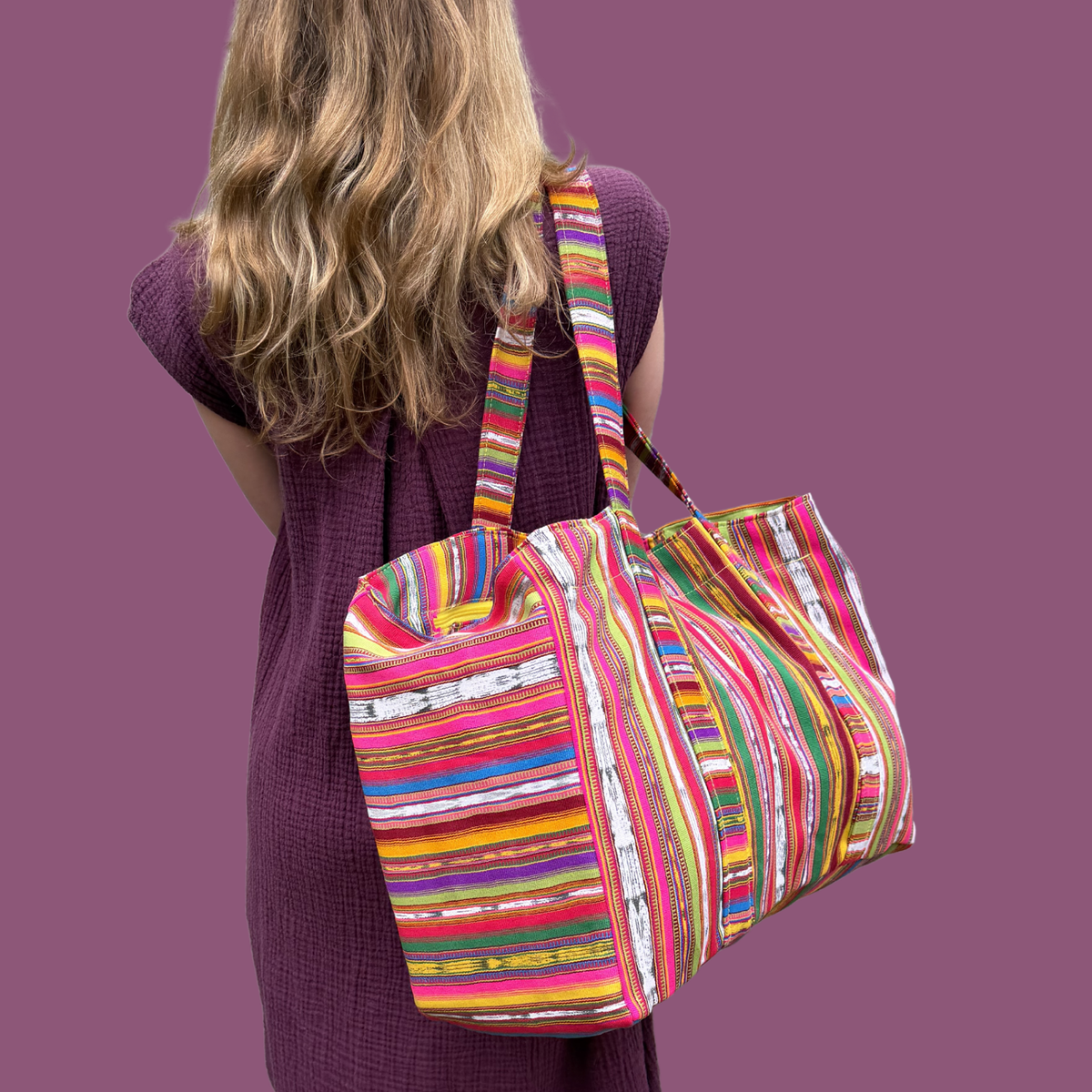 Oversized Corte Beach Tote | Handwoven Guatemalan Pool Bag