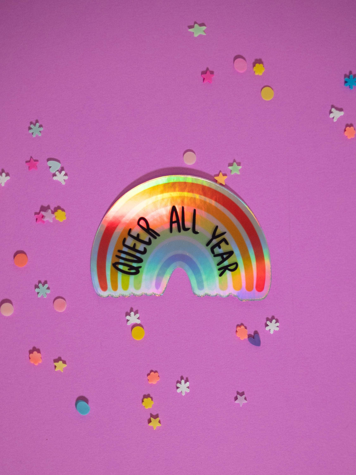 Rainbow sticker with &