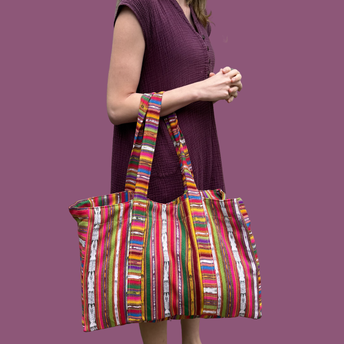 Oversized Corte Beach Tote | Handwoven Guatemalan Pool Bag