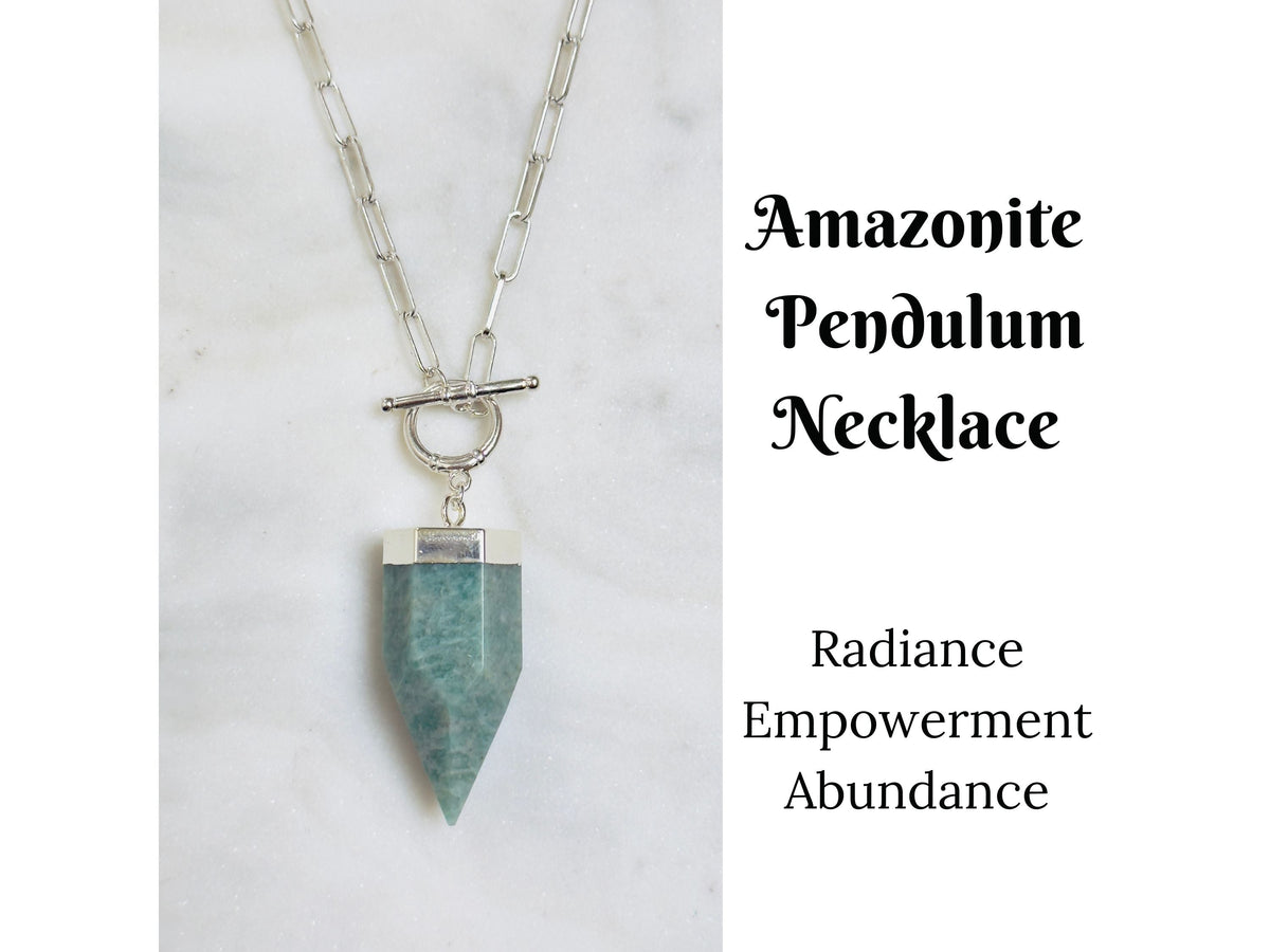 Crystal Pendulum Necklace Silver or Gold Chain