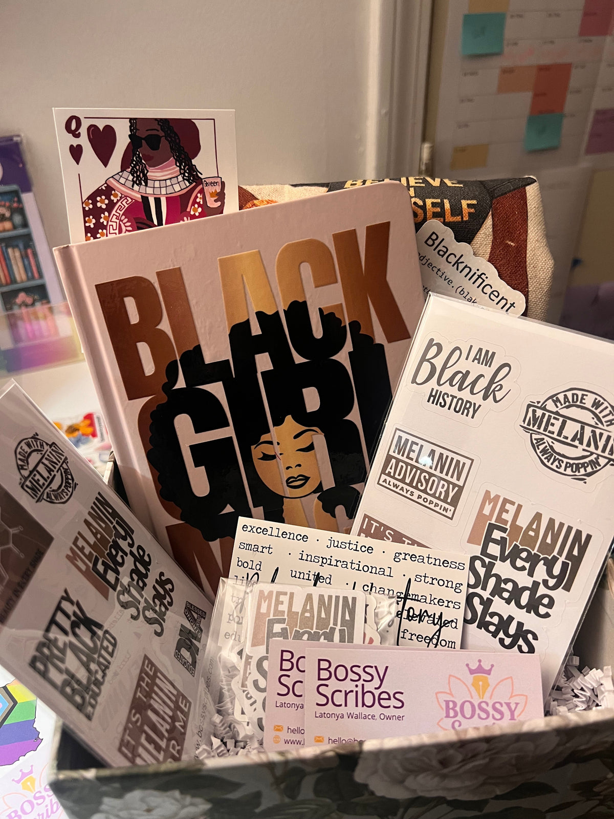 Black Girl Magic Box | Celebration Gift Set for Black Women | Bossy Scribes