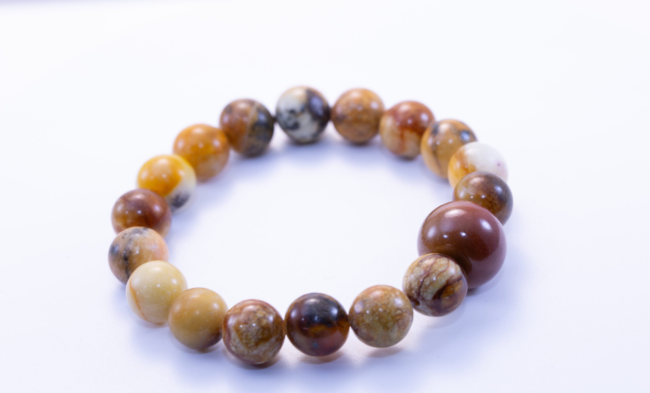Rare Guatemalan Red Jadeite Rondelle Bead Bracelet