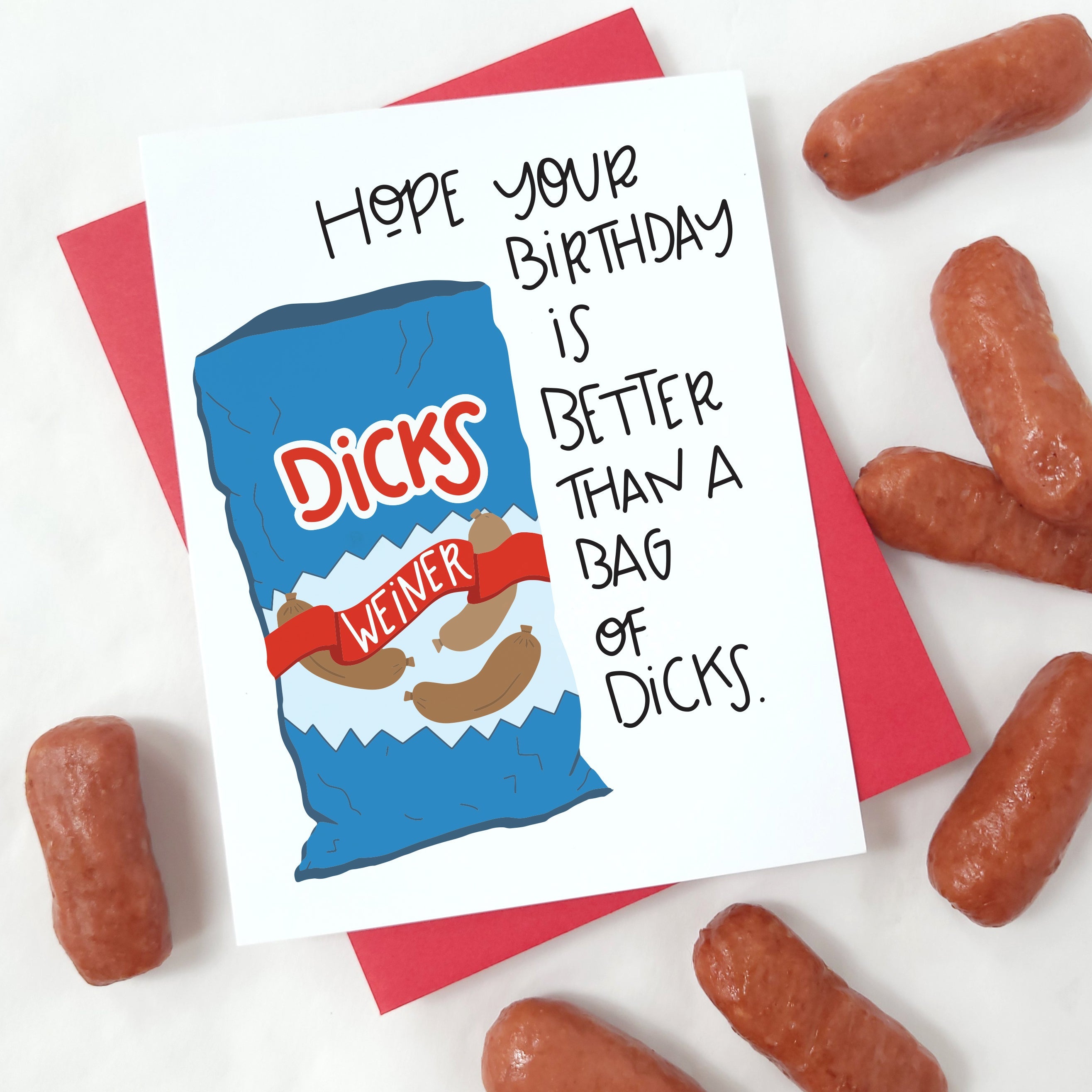 BAG OF D - FUNNY ILLUSTRATED GREETING CARD