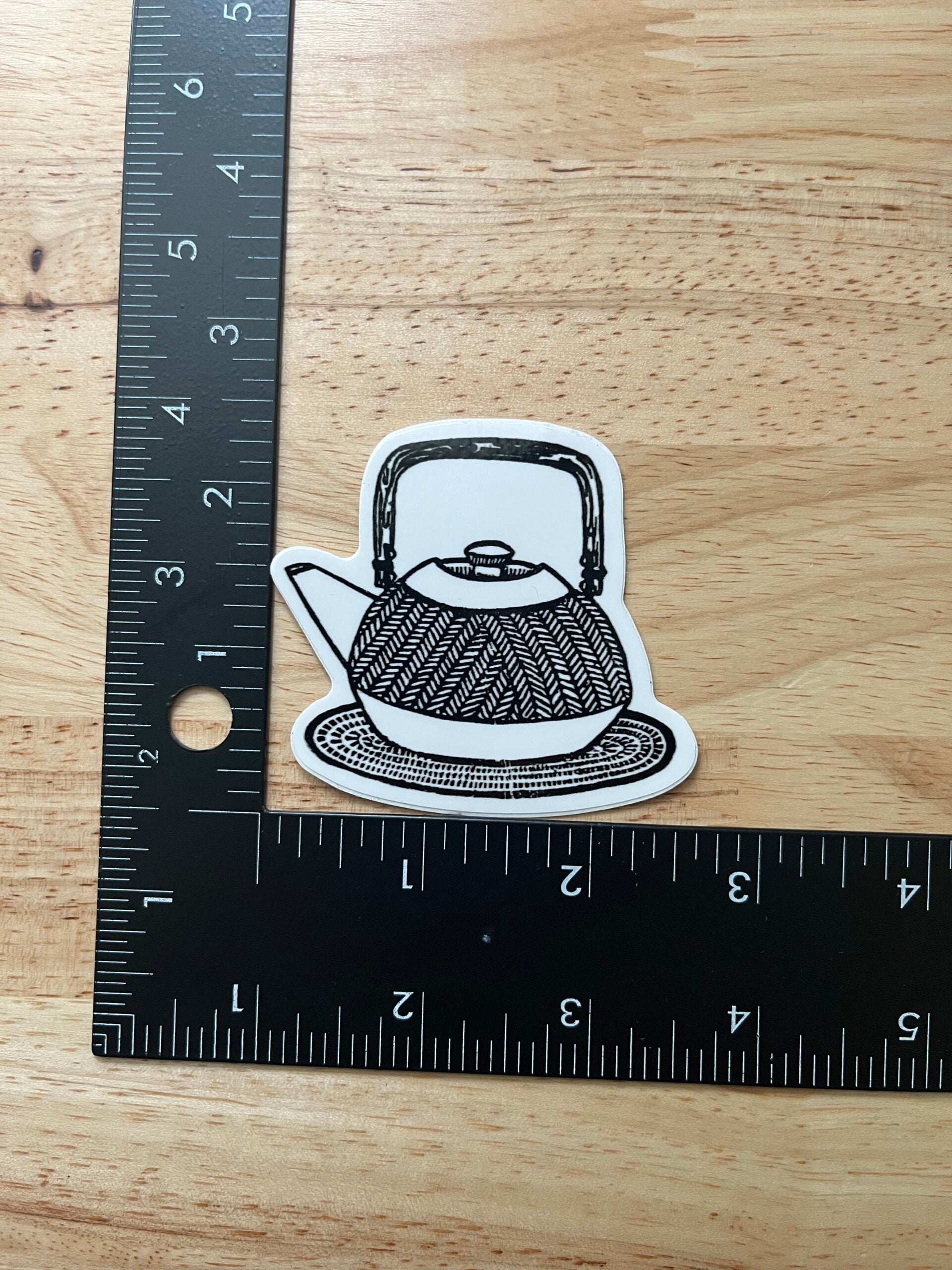 Tea Kettle Sticker - weatherproof adhesive, UV protective laminate