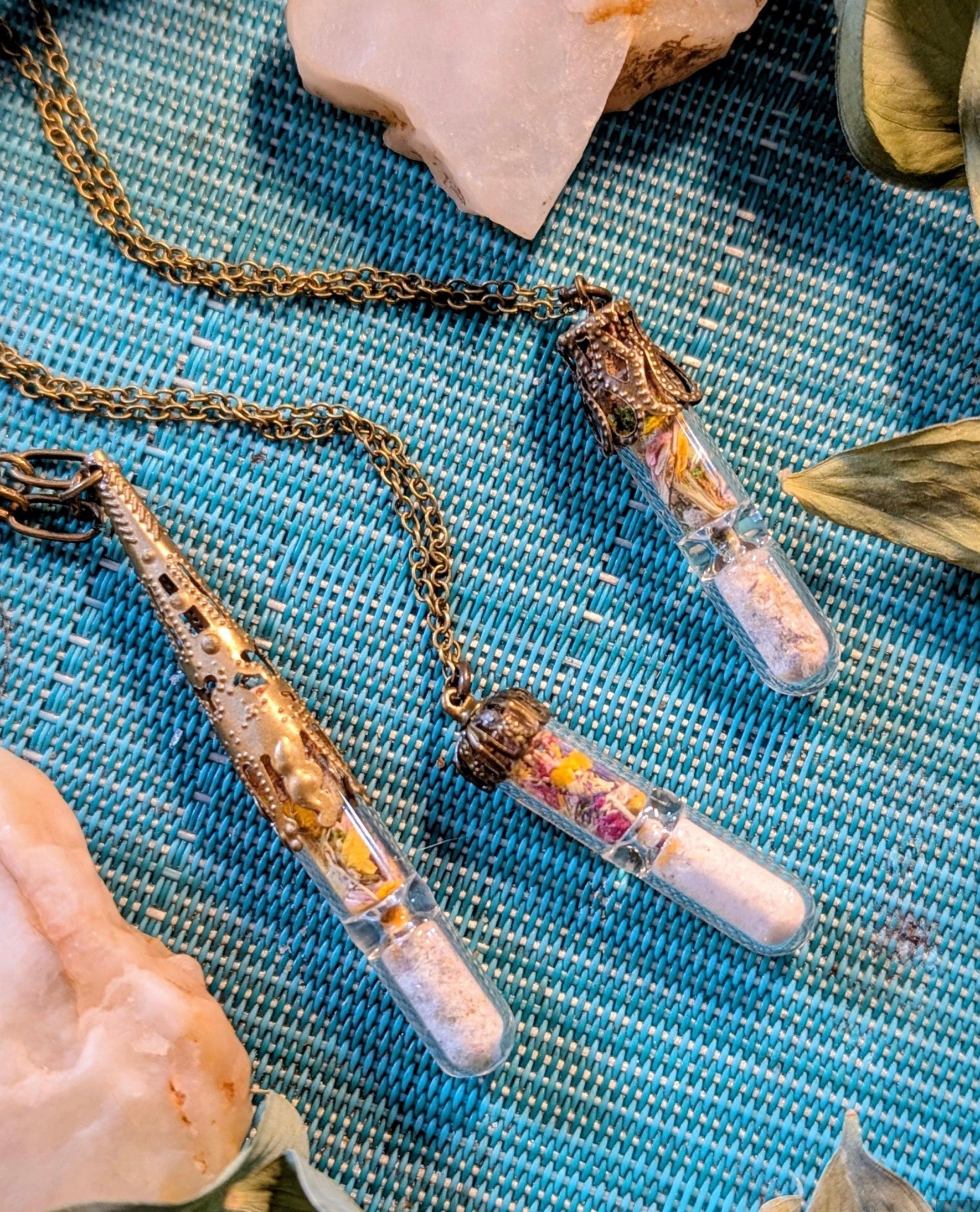 Unique Handcrafted Large Medicine Woman Floral Necklace with Quartz and Colorado Wildflowers (Copy)