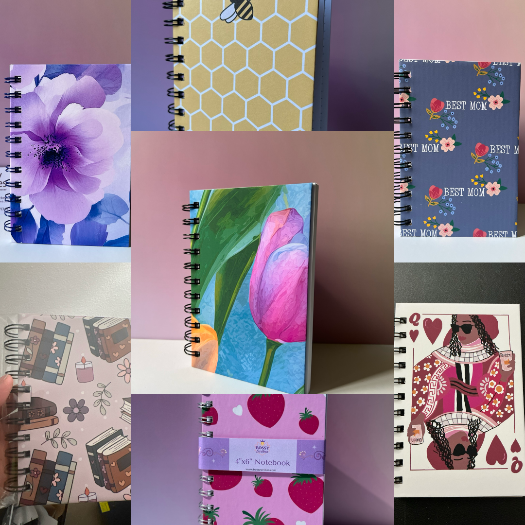 4×6" Spiral Notebooks | Mama, Black Queen & Floral Covers | Bossy Scribes