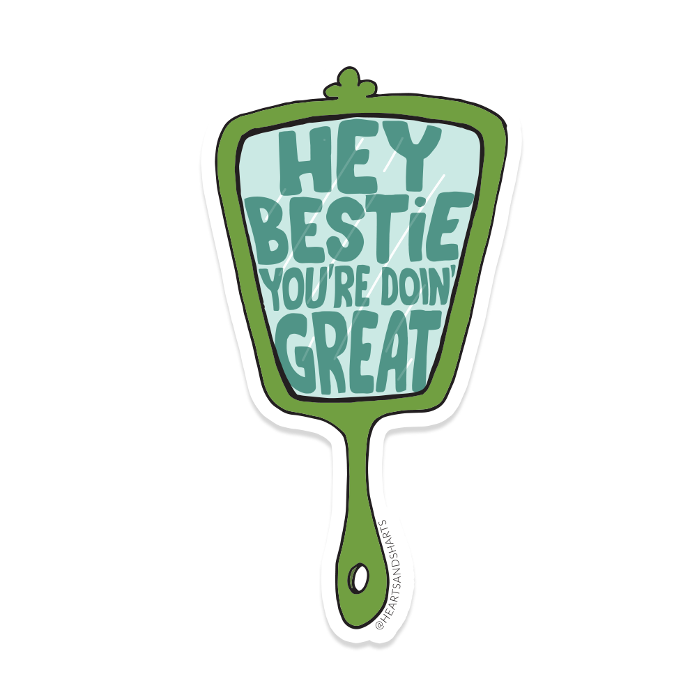 BESTIE MIRROR 3X3 ILLUSTRATED VINYL STICKER