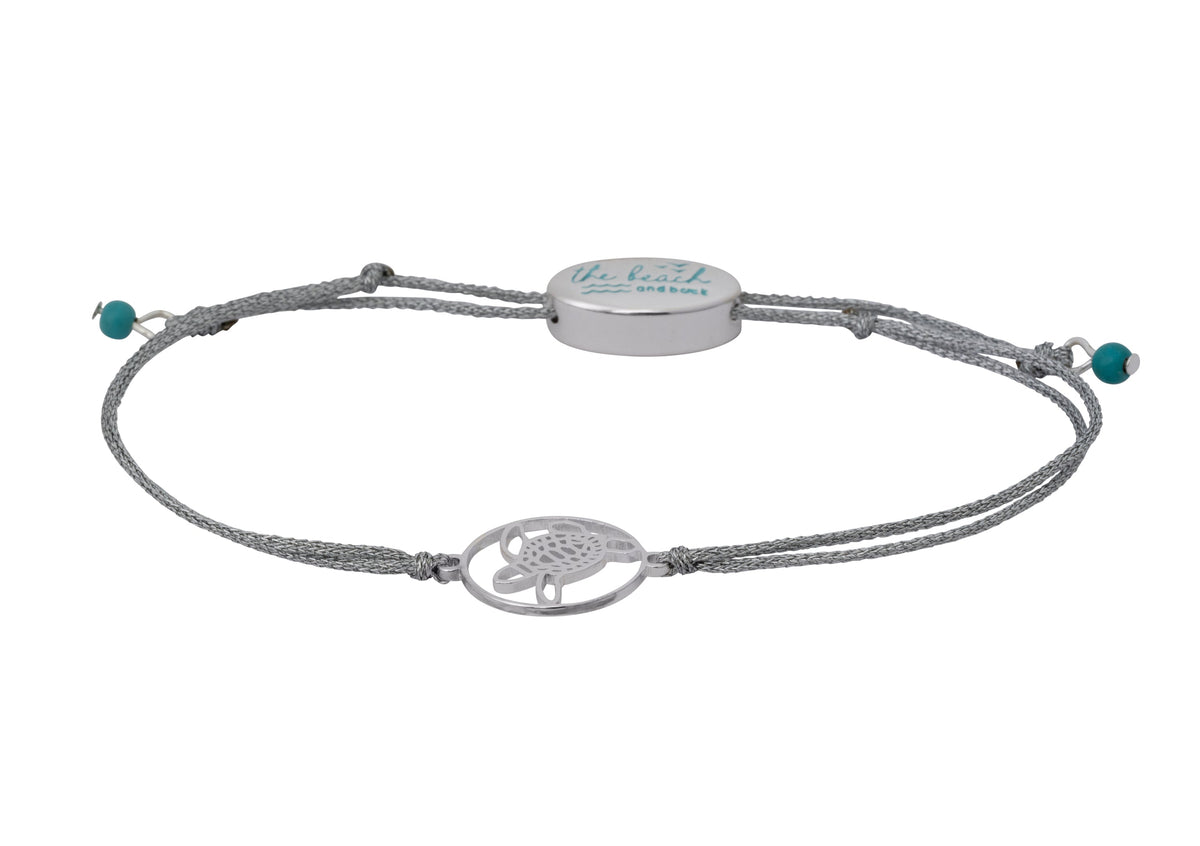 bald head island sea turtle slider bracelet silver
