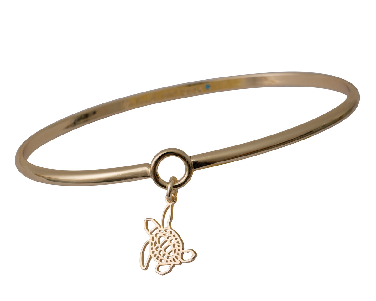 bald head island sea turtle bangle bracelet gold