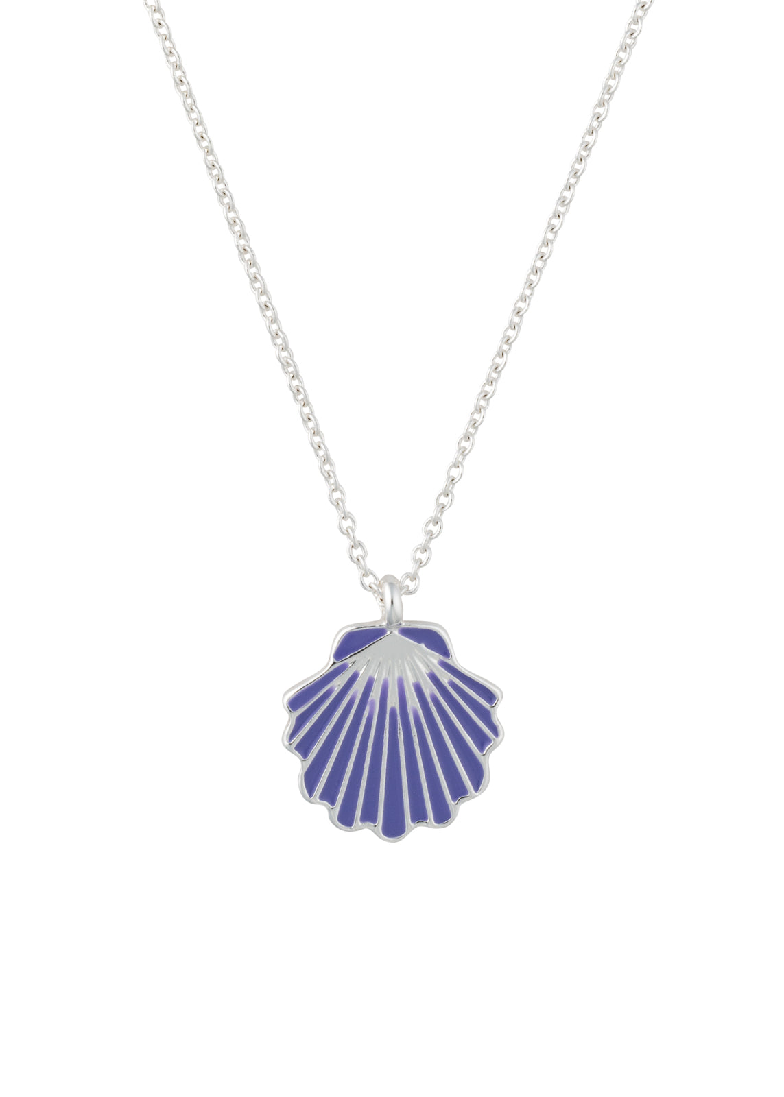 seaside lavender seashell pendant necklace