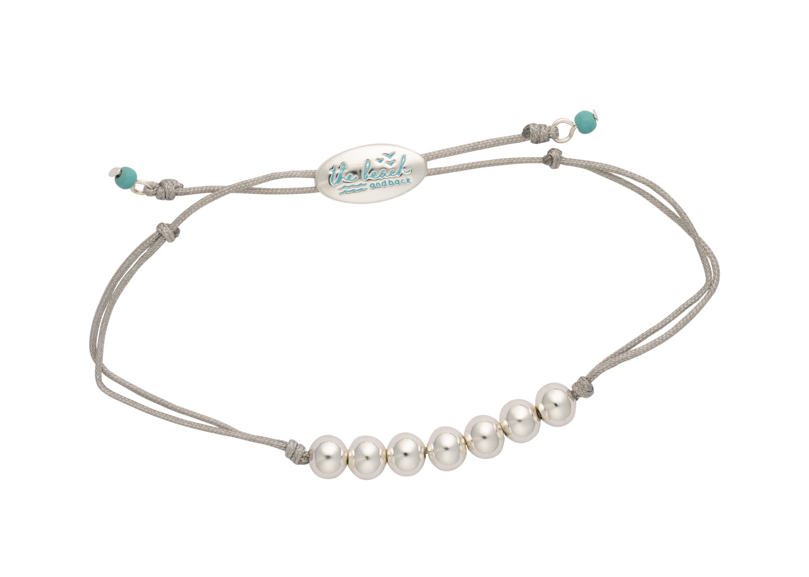 seaside silver bead slider bracelet
