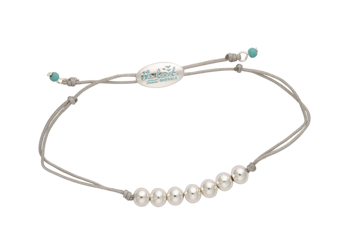 seaside silver bead slider bracelet