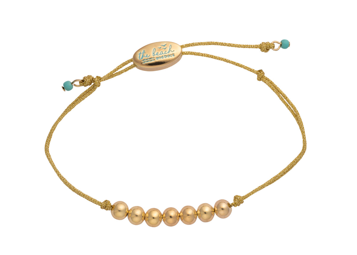 seaside gold bead slider bracelet