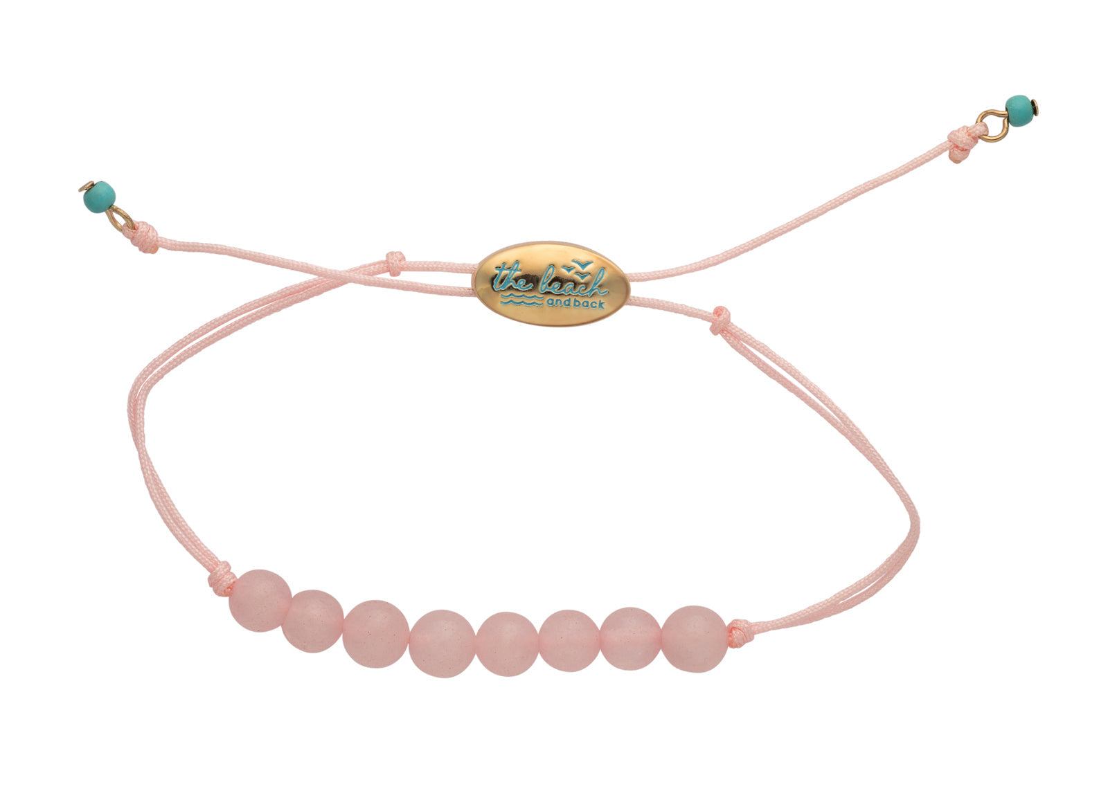 seaside pink rose quartz slider bracelet