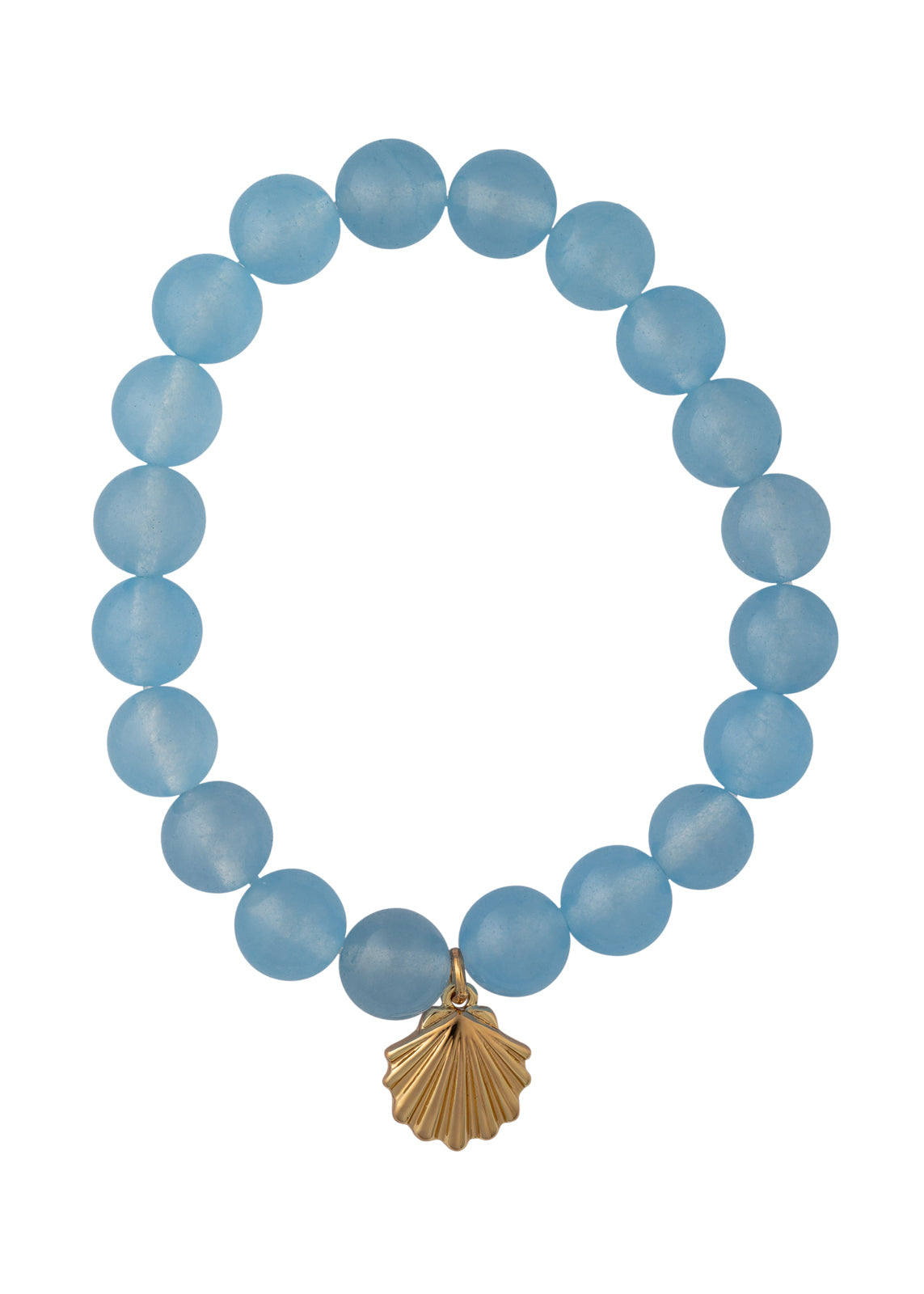 seaside light blue quartz beaded stretch bracelet