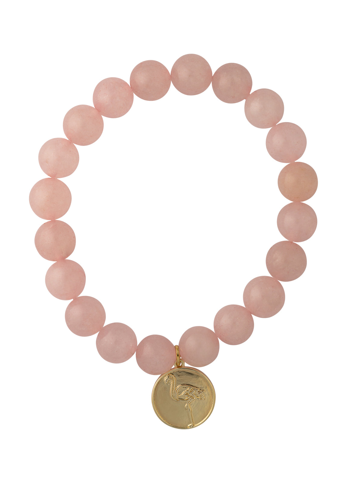 dunedin pink flamingo bead stretch gold
