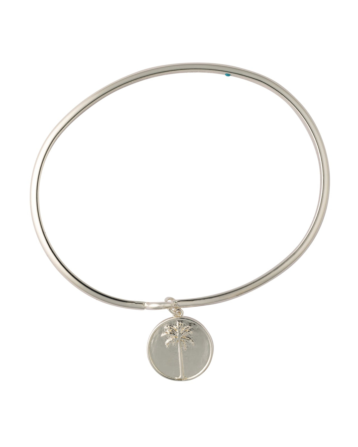 palm harbor palm tree charm bangle silver