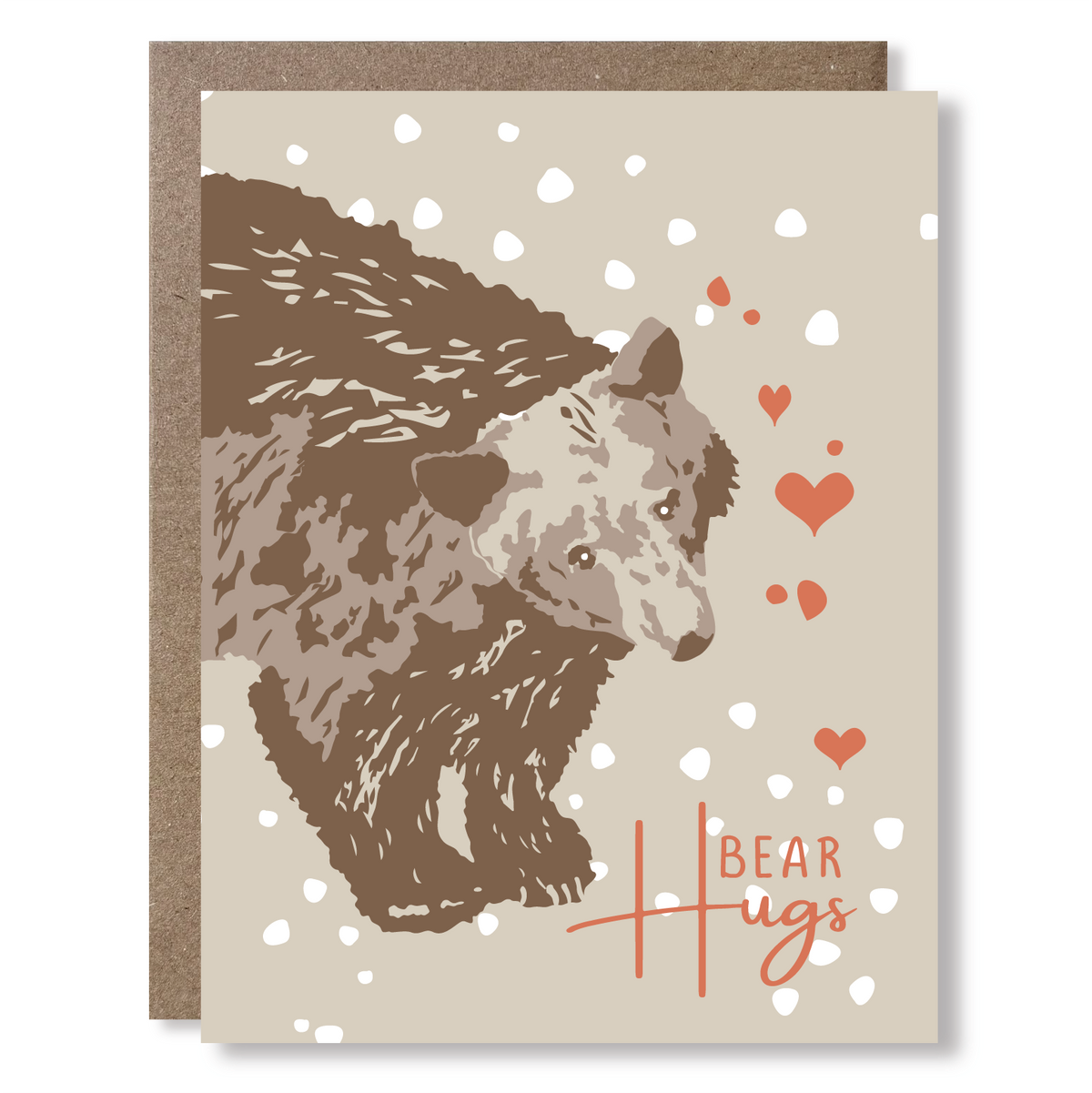 Card with a bear illustration and &