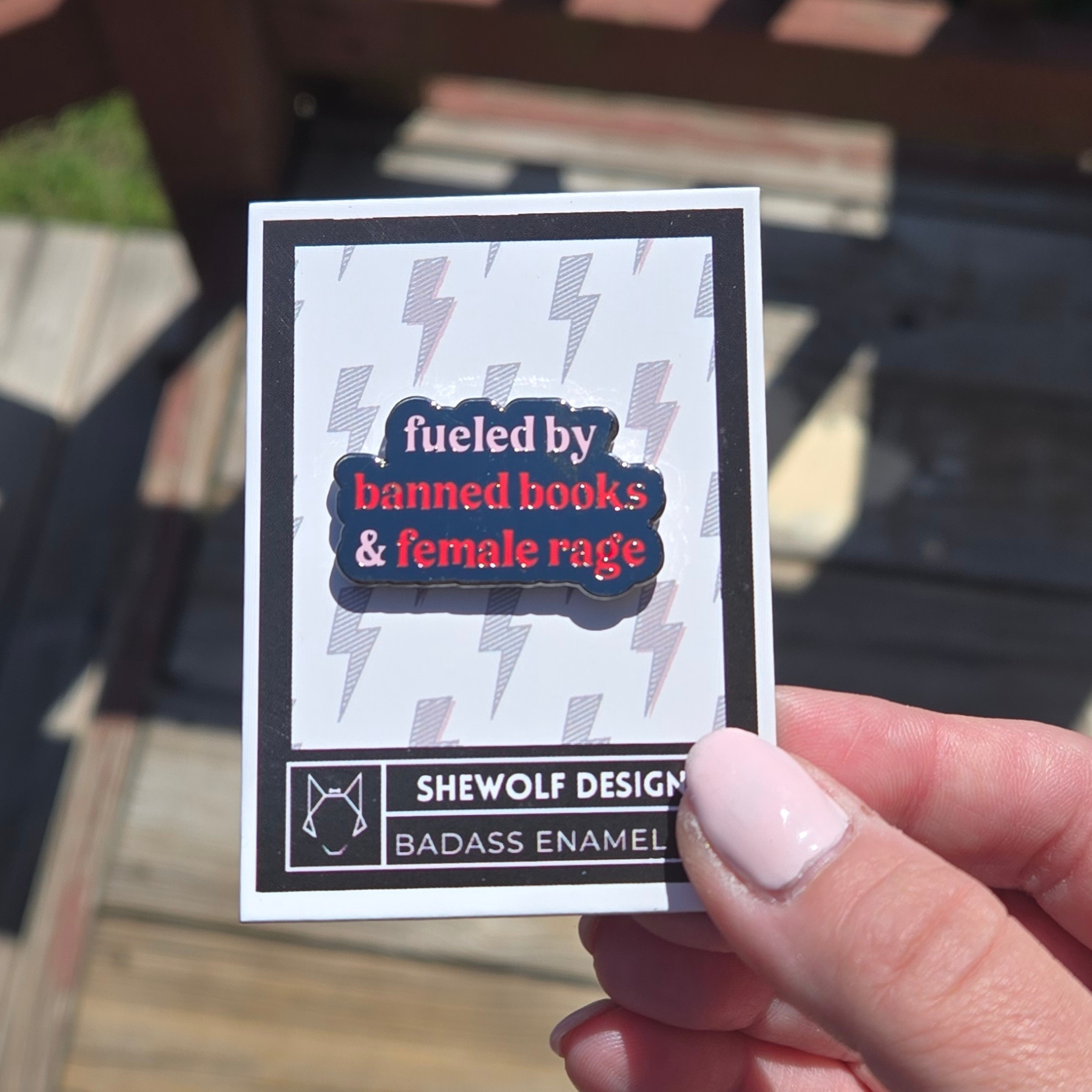 Fueled by Banned Books & Female Rage Pin