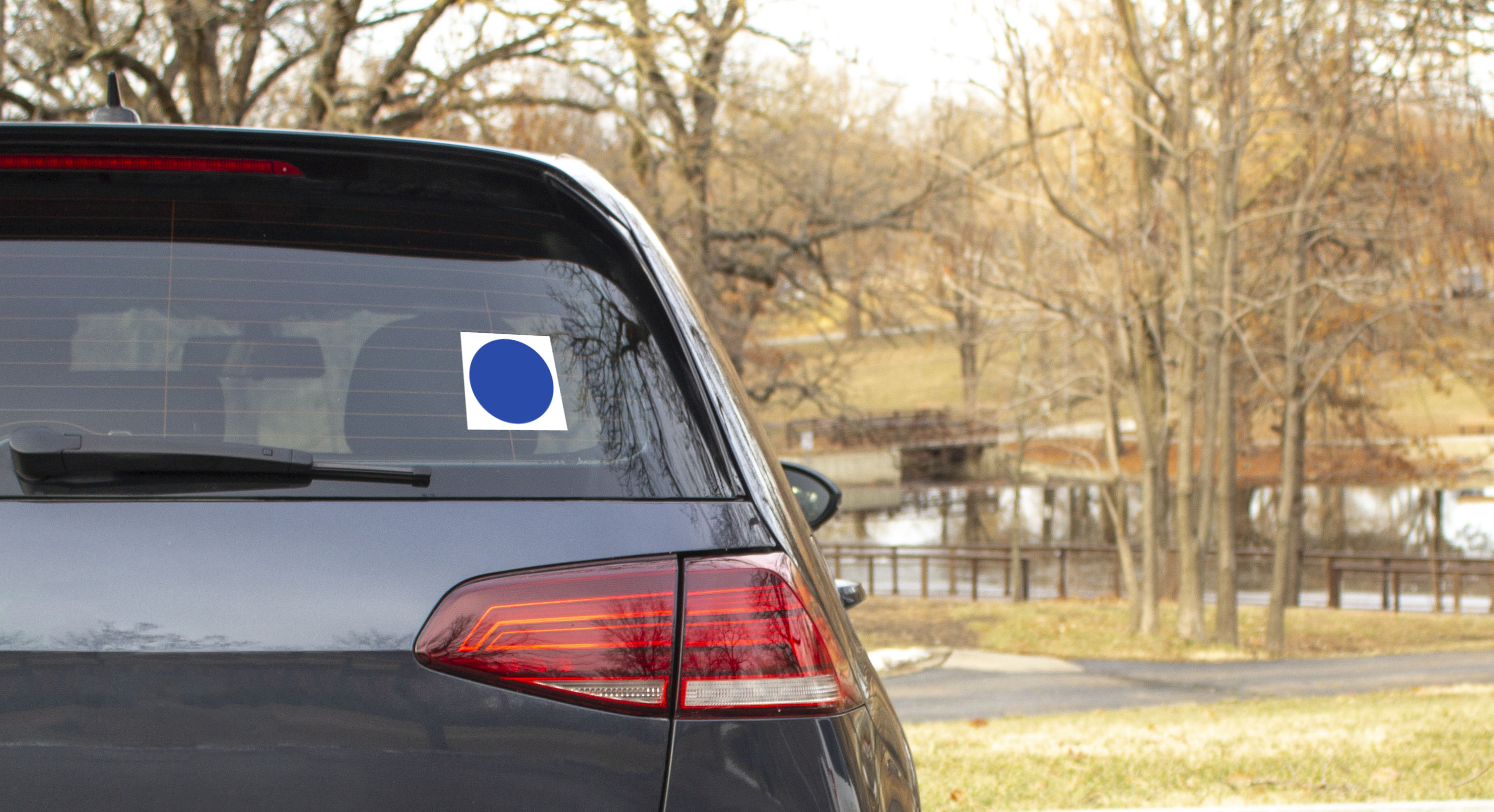 Blue Dot in Red State - Car Window Cling