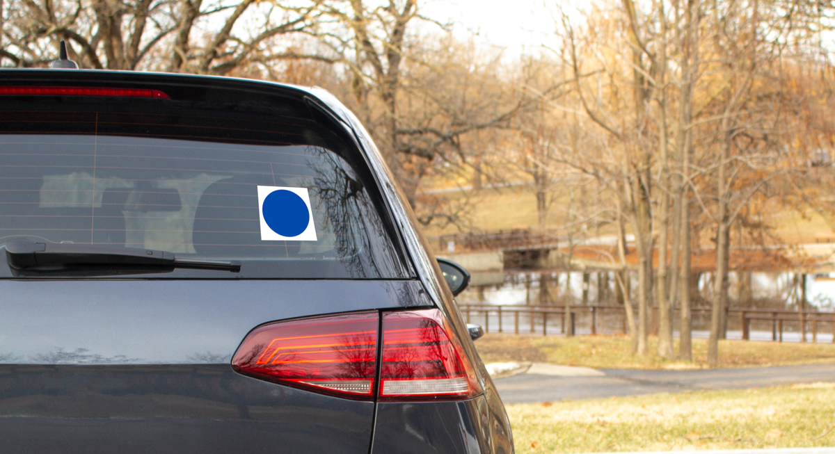 Blue Dot in Red State - Car Window Cling