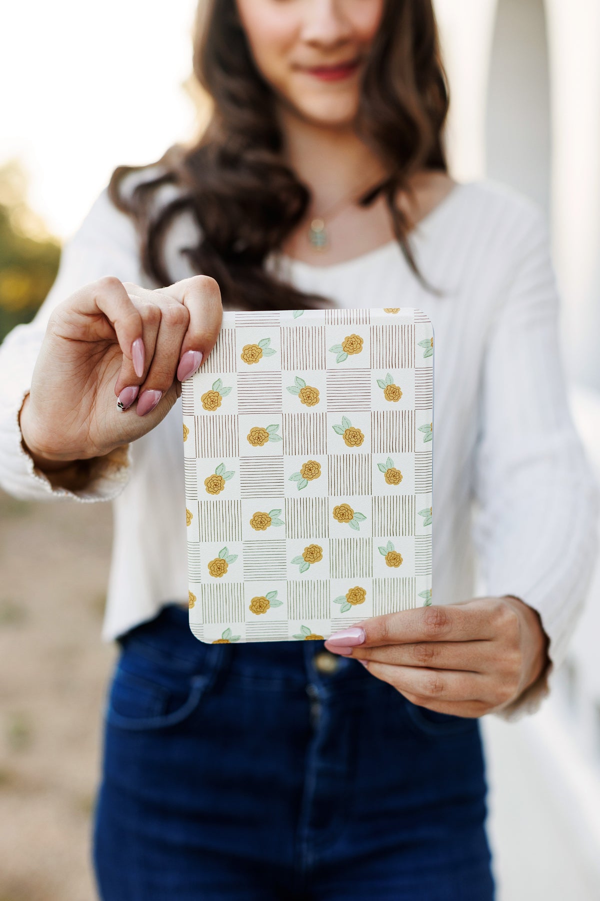 Checkered Blooms Kindle Case - FINAL SALE