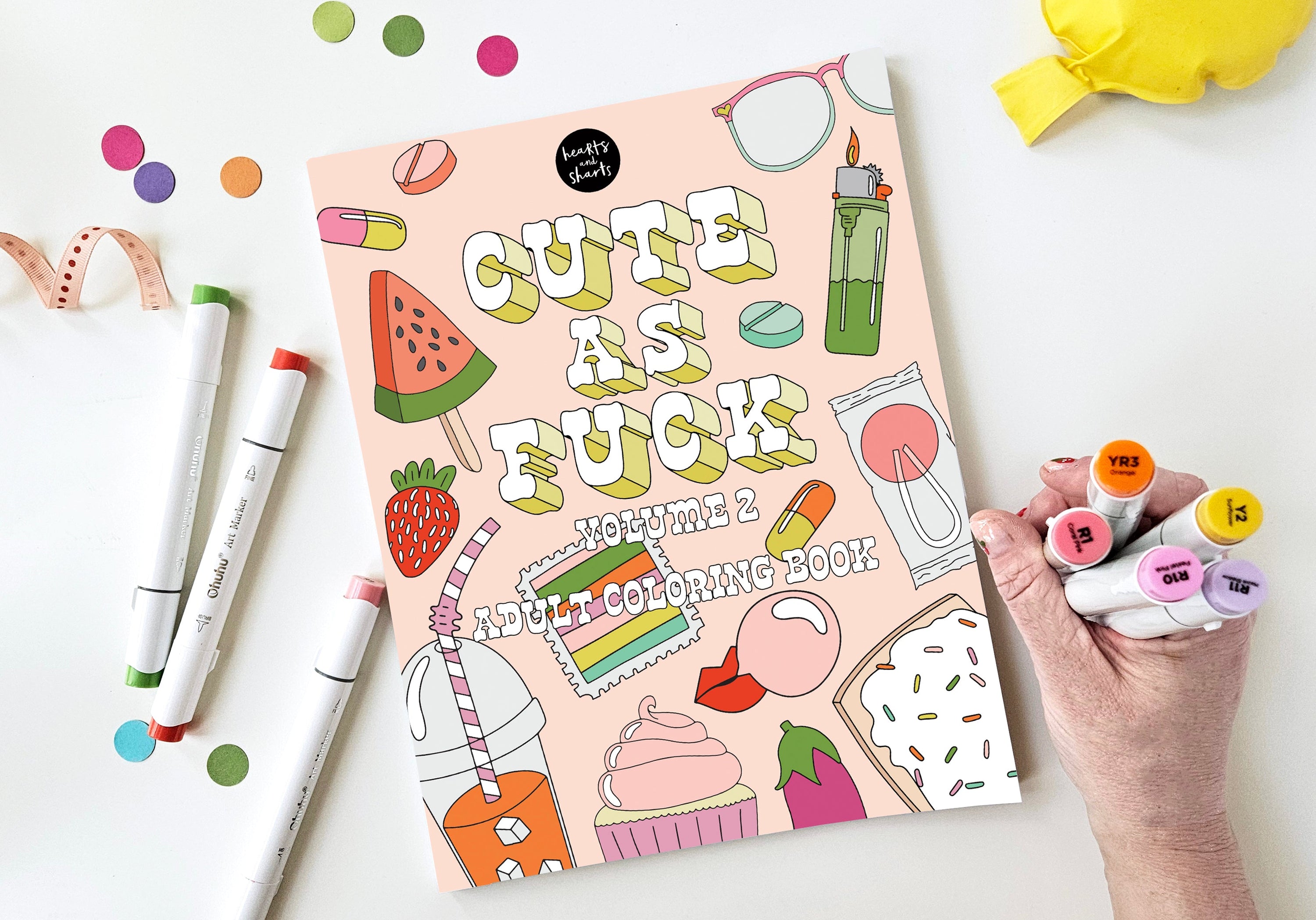 CUTE AF ADULT COLORING BOOK - FUNNY. BOLD, AND EASY DESIGNS FOR ADULTS AND SENIORS - NO AI