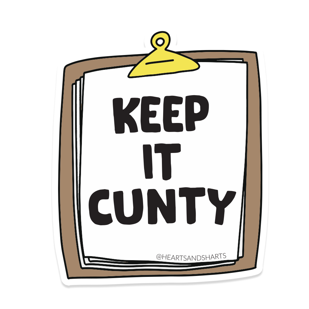 CNTY CLIPBOARD 3X3 ILLUSTRATED VINYL STICKER