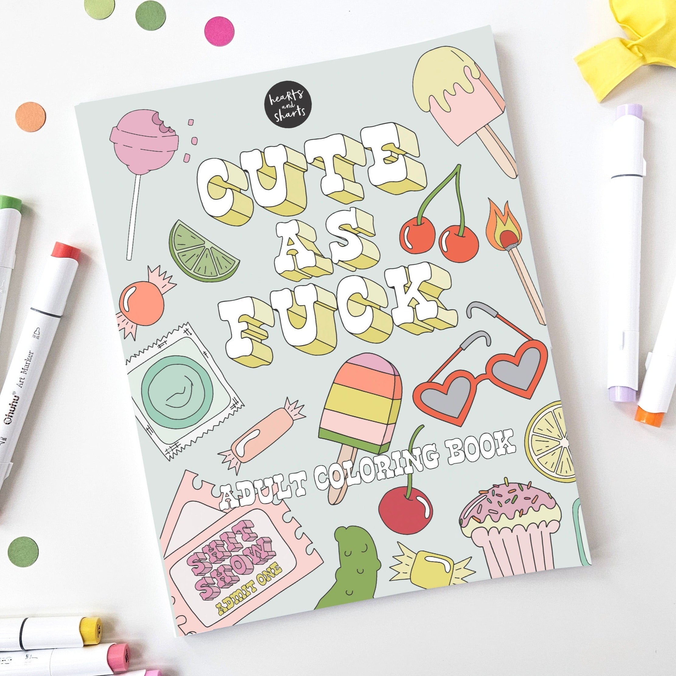 CUTE AF ADULT COLORING BOOK - FUNNY. BOLD, AND EASY DESIGNS FOR ADULTS AND SENIORS - NO AI