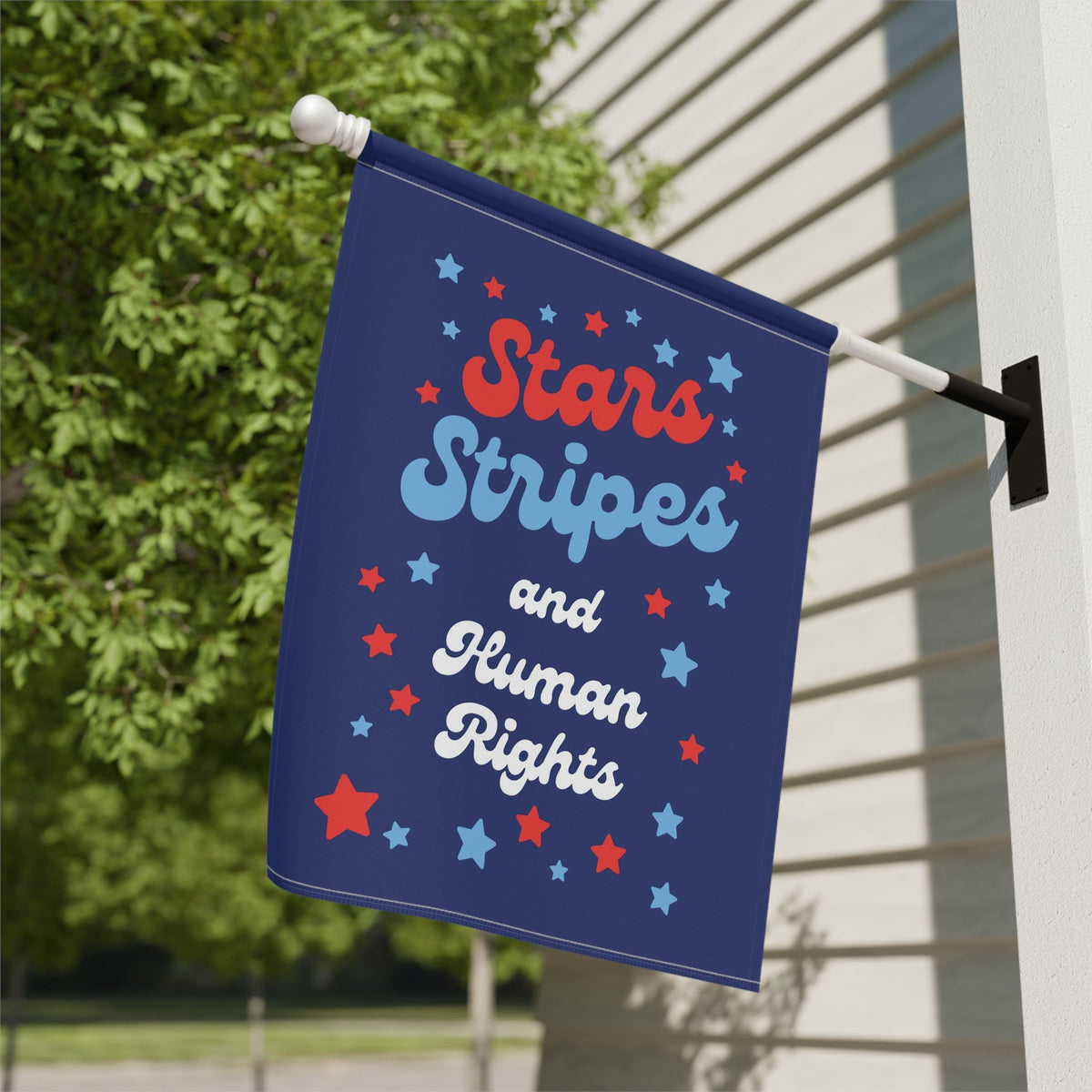Stars Stripes and Human Rights Garden Flag