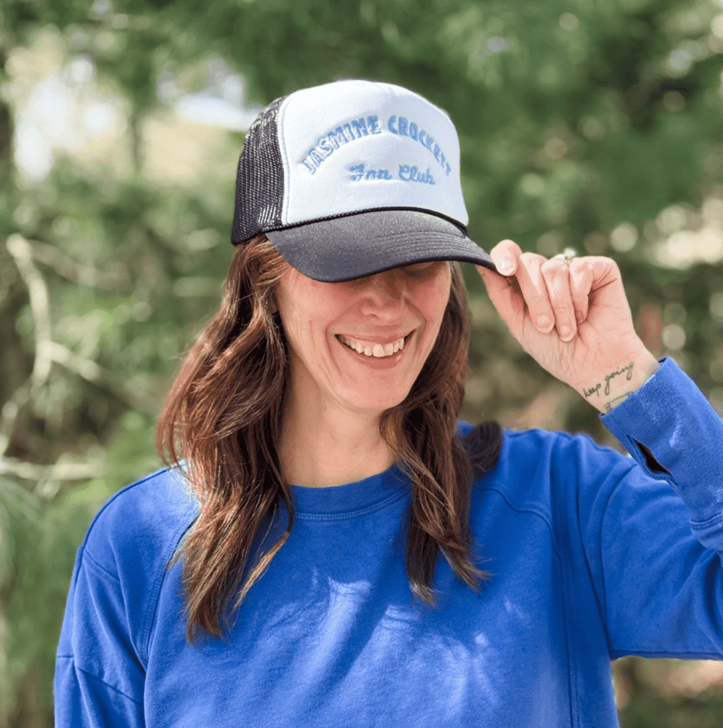 Jasmine Crockett Fan Club Embroidered Trucker Hat