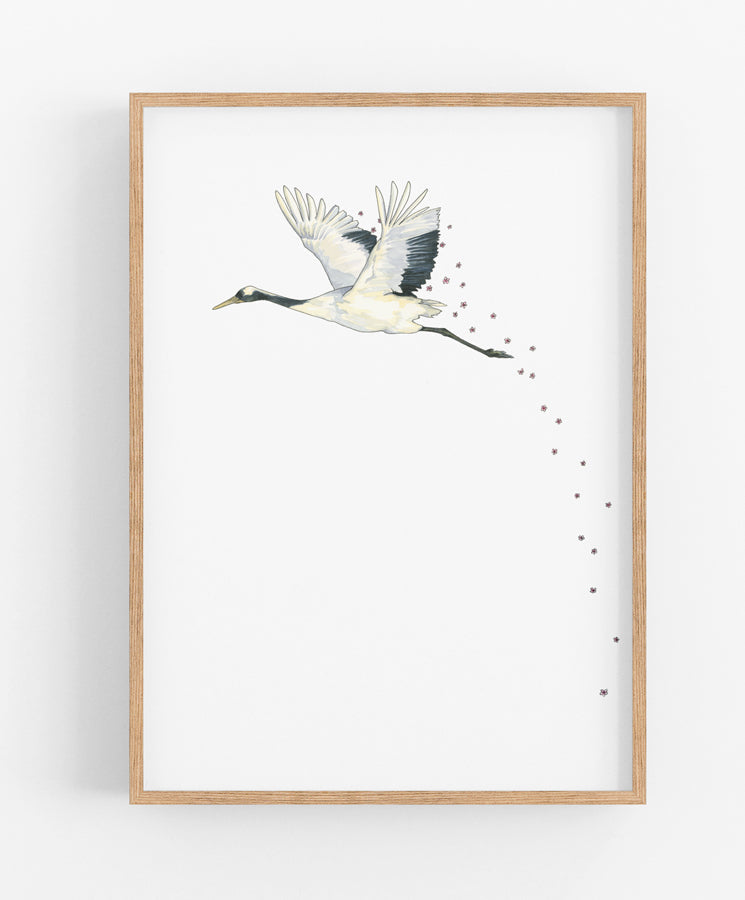 Crane Blossom Print