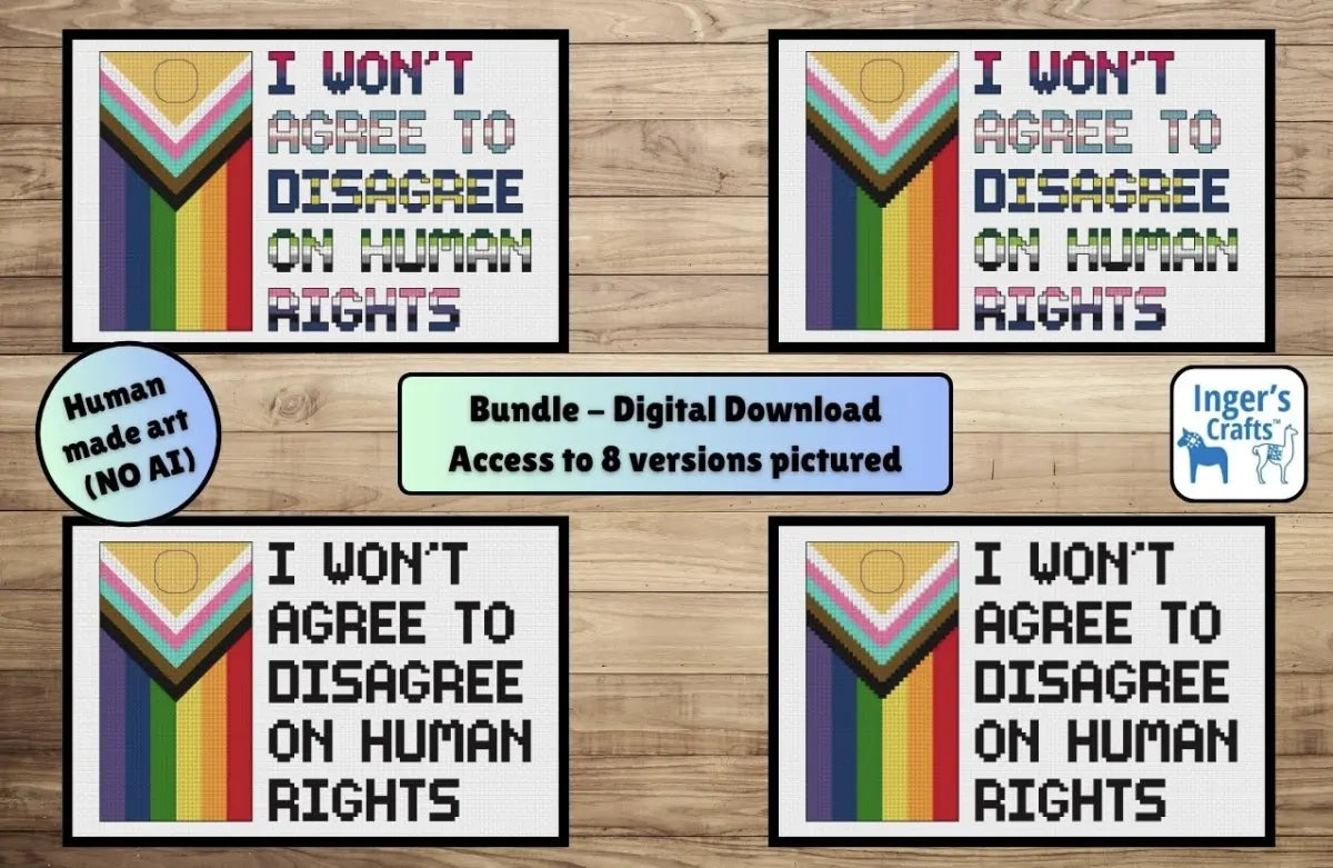 Human Rights Pride Cross Stitch Pattern - All Versions Bundle