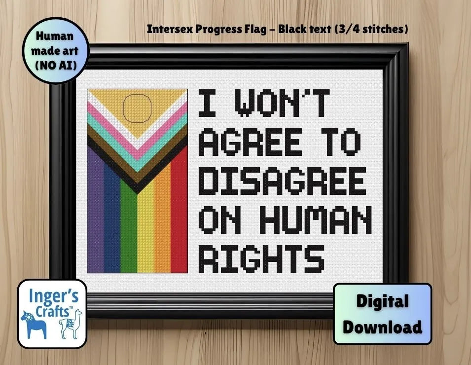 Human Rights Pride Cross Stitch Pattern - Intersex progress flag only