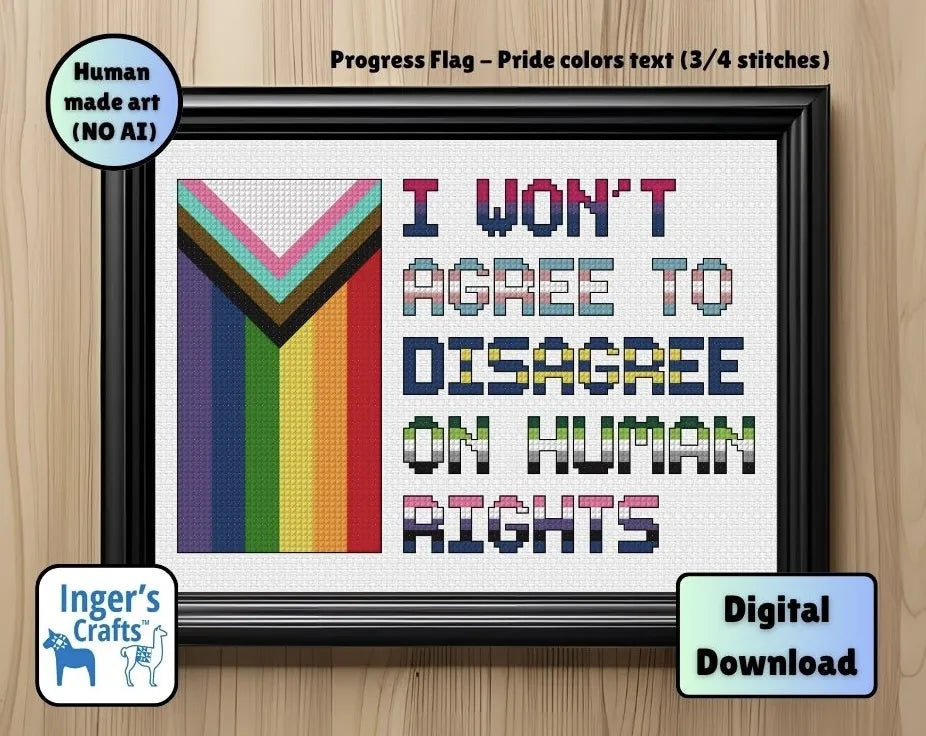 Human Rights Pride Cross Stitch Pattern - All Versions Bundle