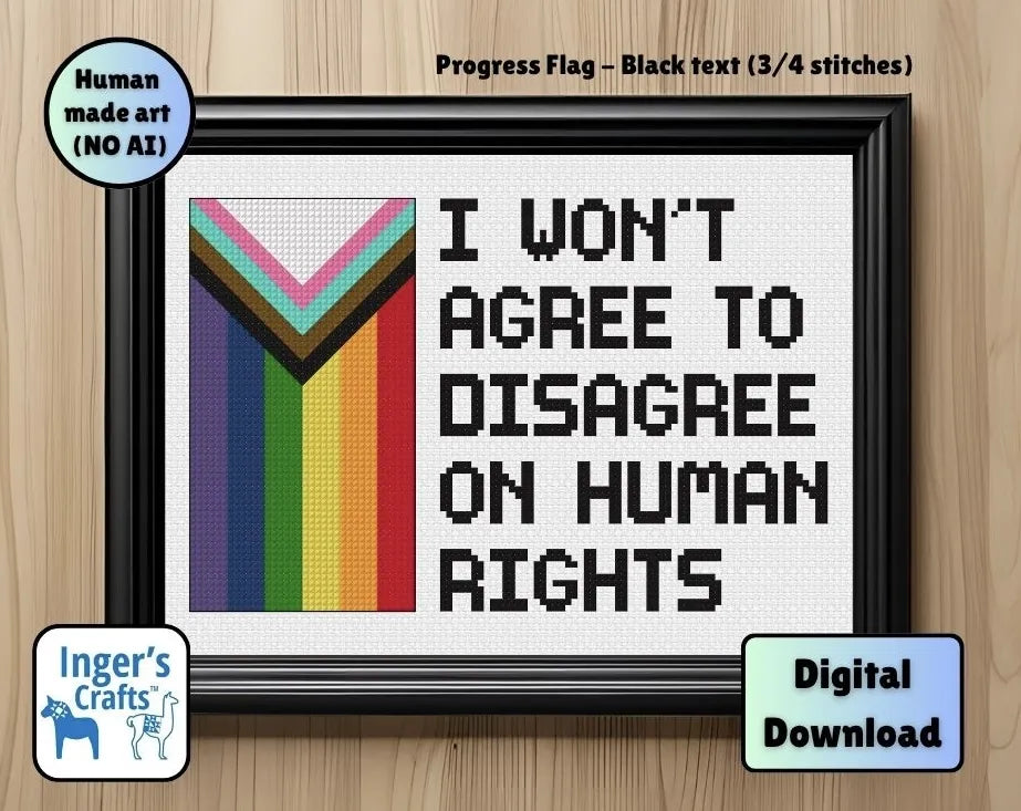 Human Rights Pride Cross Stitch Pattern - All Versions Bundle