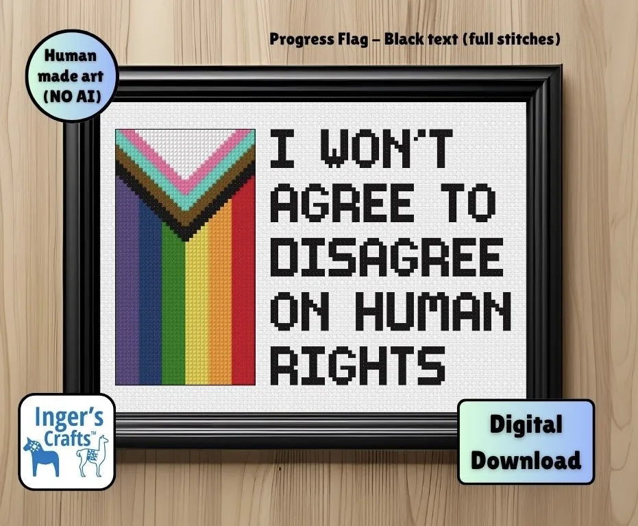 Human Rights Pride Cross Stitch Pattern - All Versions Bundle