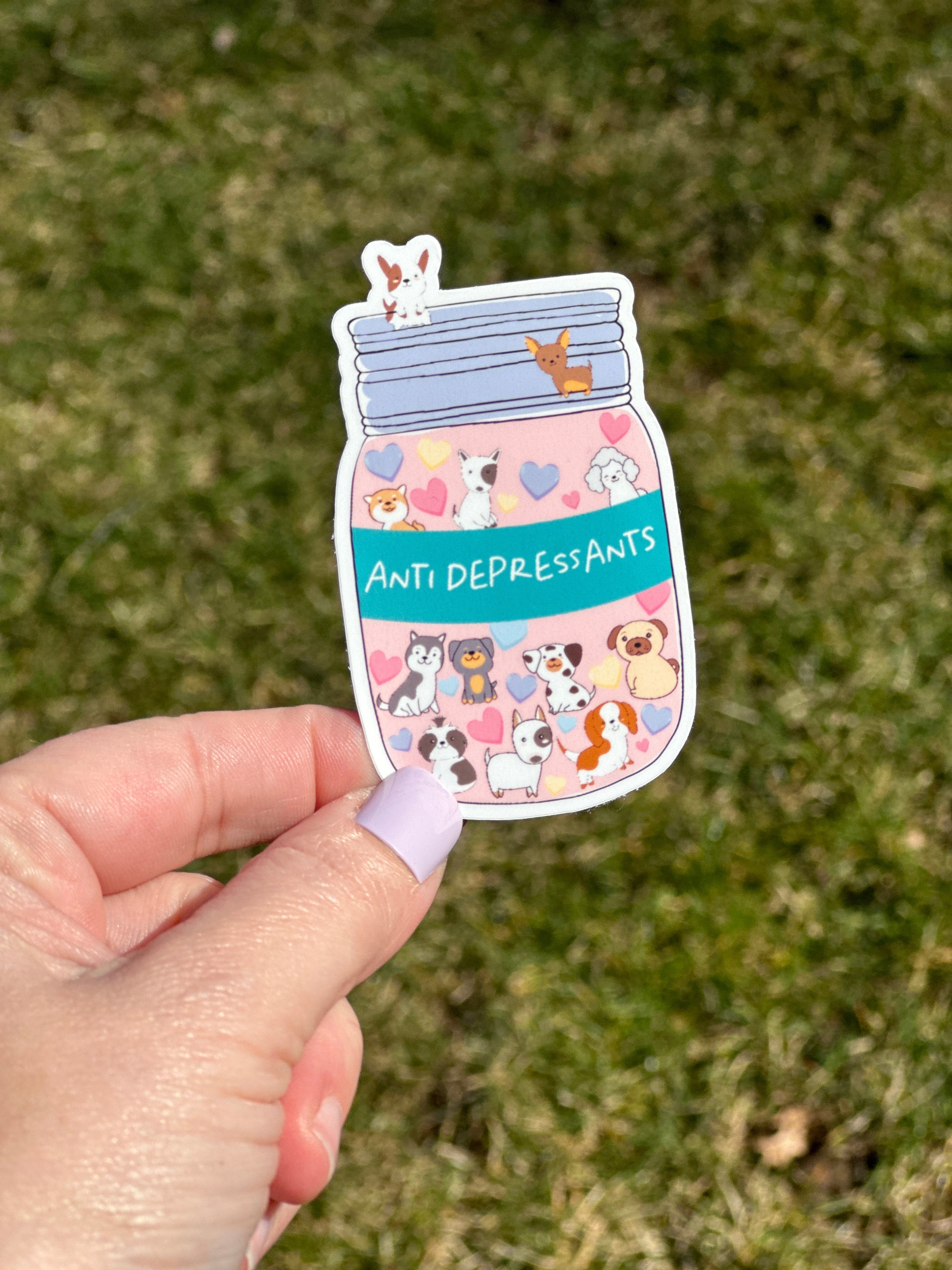 Cute Cat and Dog Lover Cute Mental Health Sticker