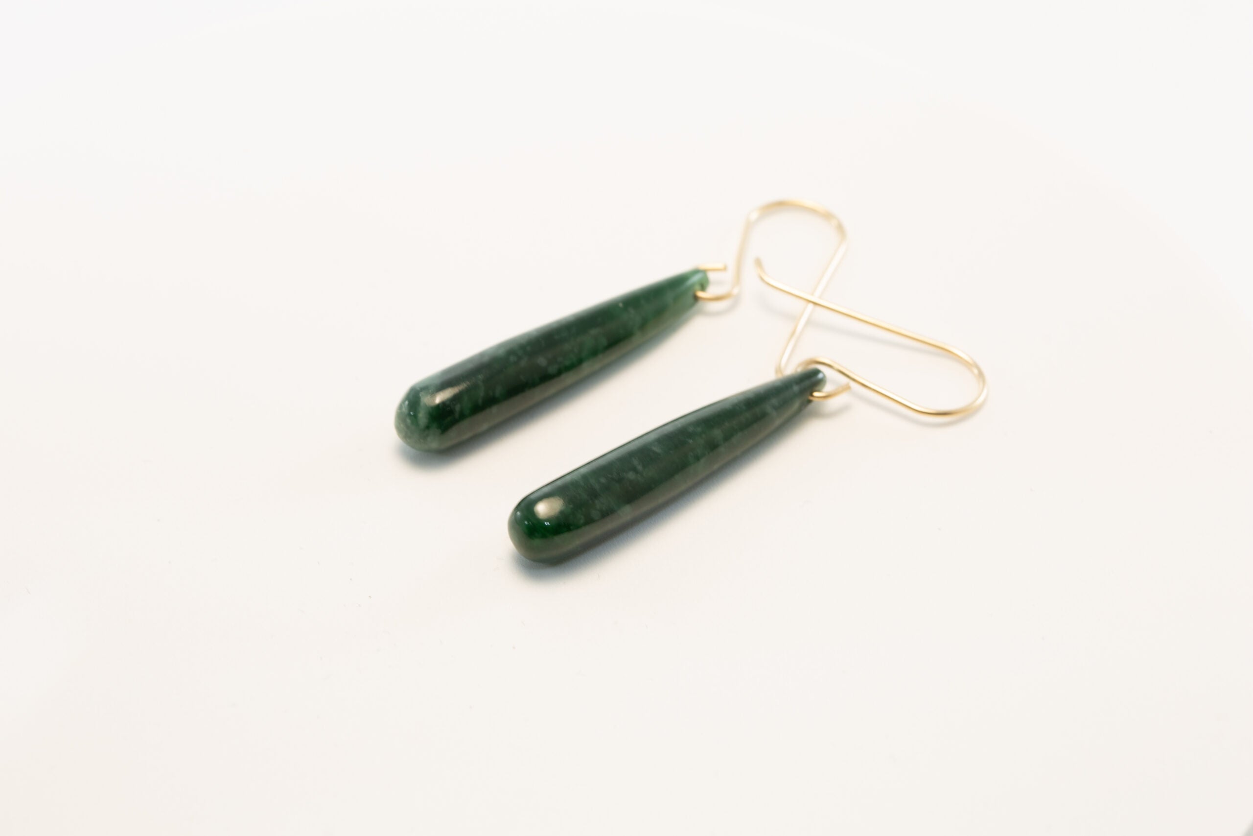 Imperial Green Guatemalan Teardrop Dangle Earrings| 14 K Gold Filled Ear-Wires