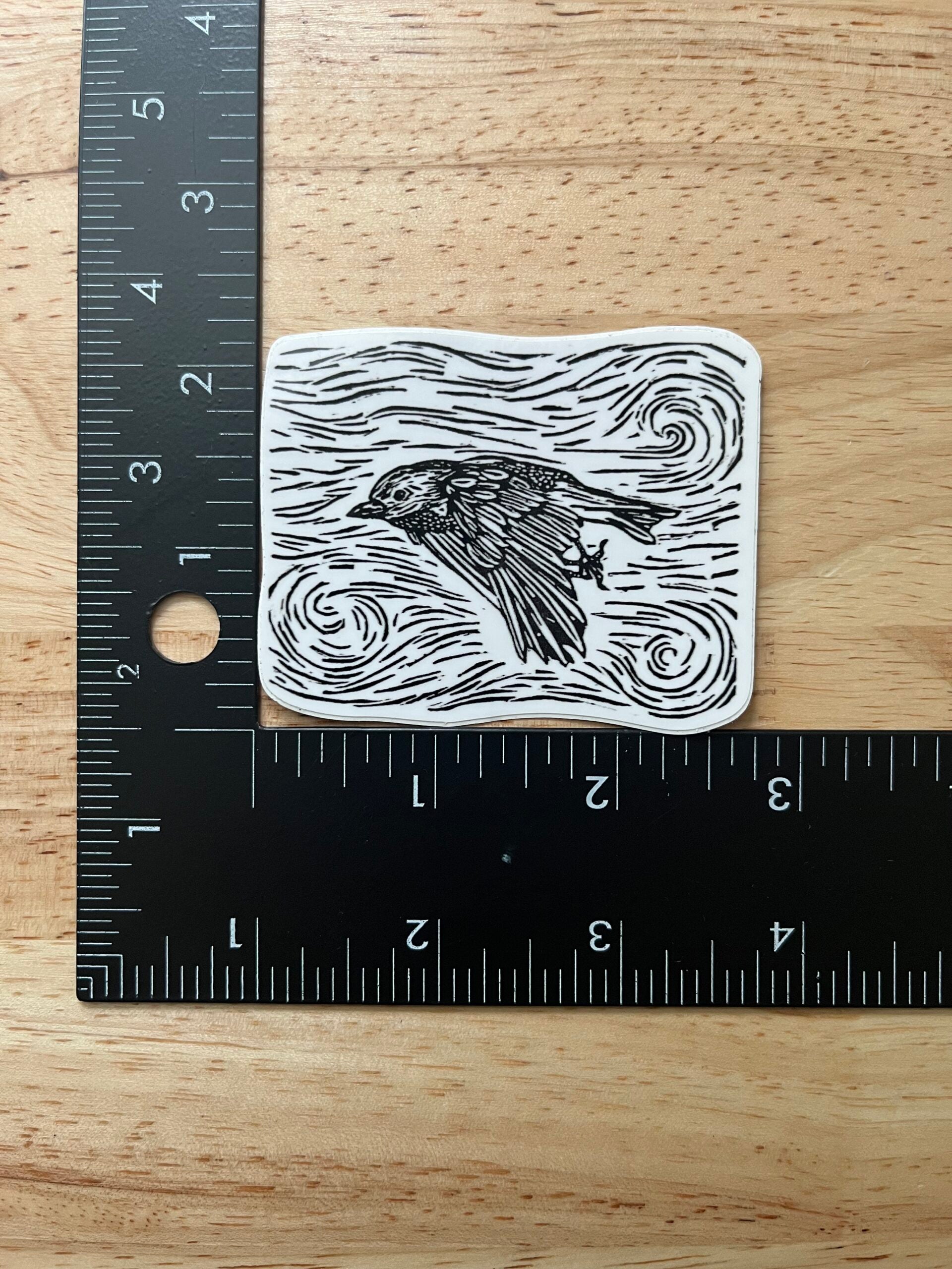 Bird in Flight Sticker - weatherproof adhesive, UV protective laminate