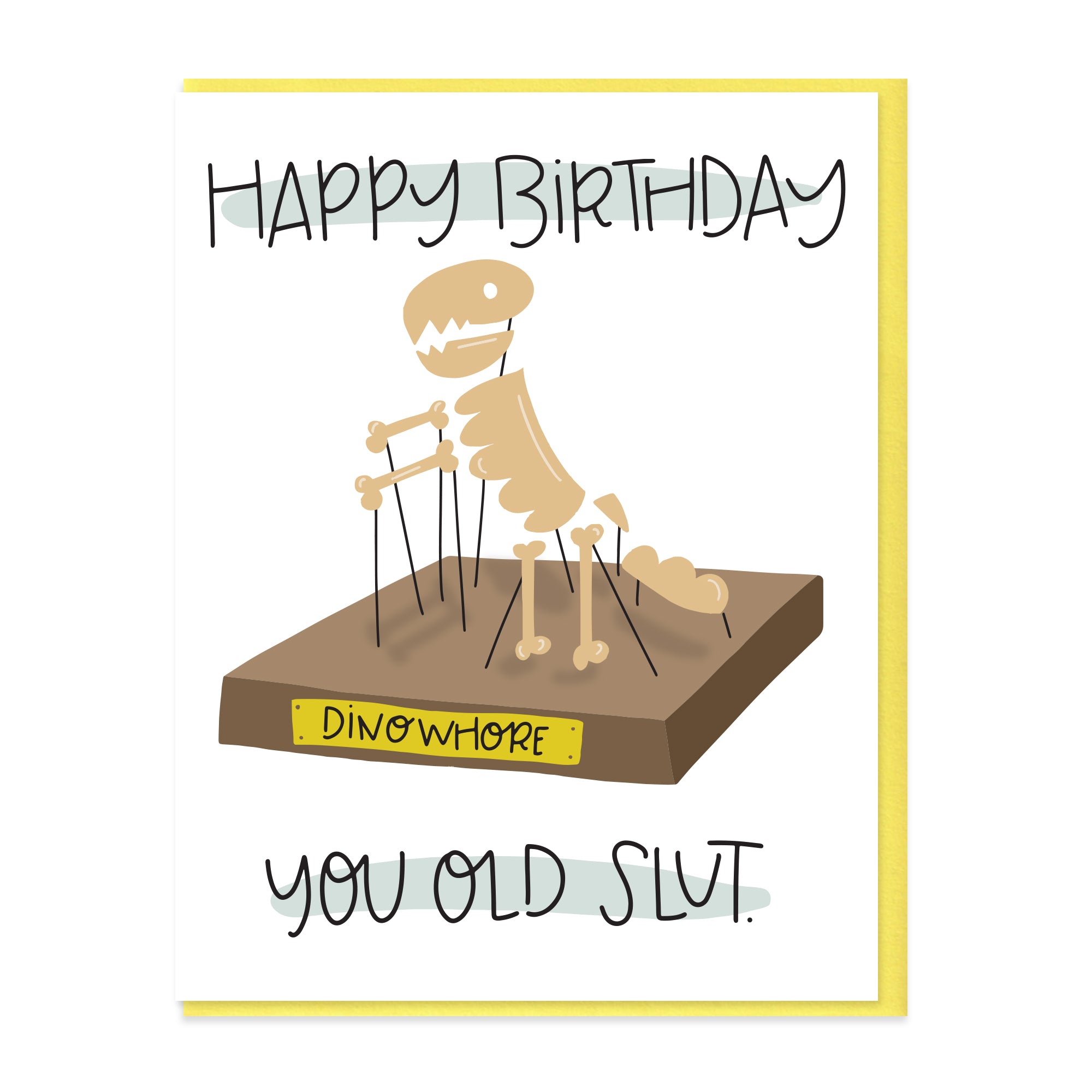 DINO - FUNNY ILLUSTRATED GREETING CARD - NO AI