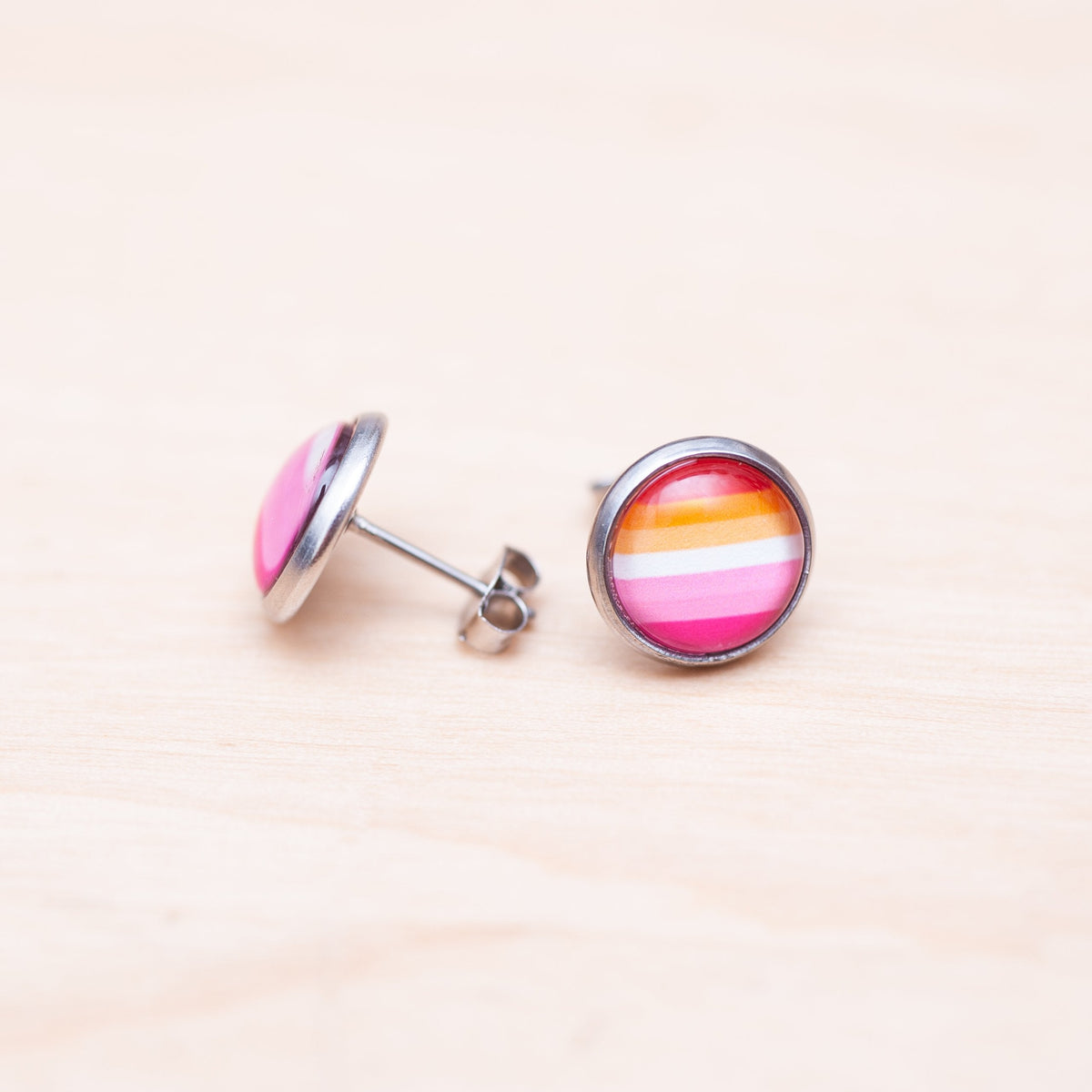 Lesbian flag pride earrings - stud or dangle