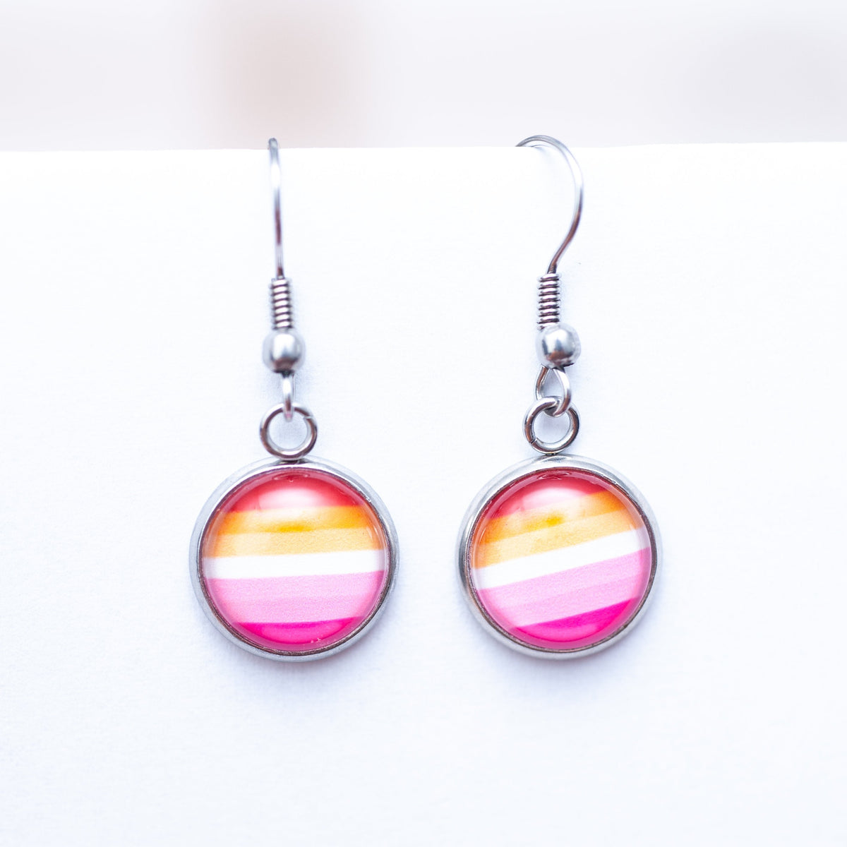 Lesbian flag pride earrings - stud or dangle