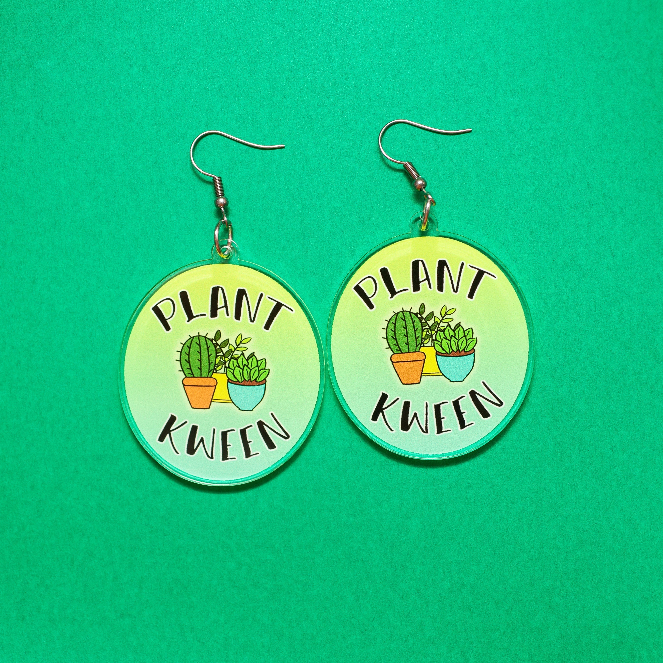 Plant Kween acrylic earrings
