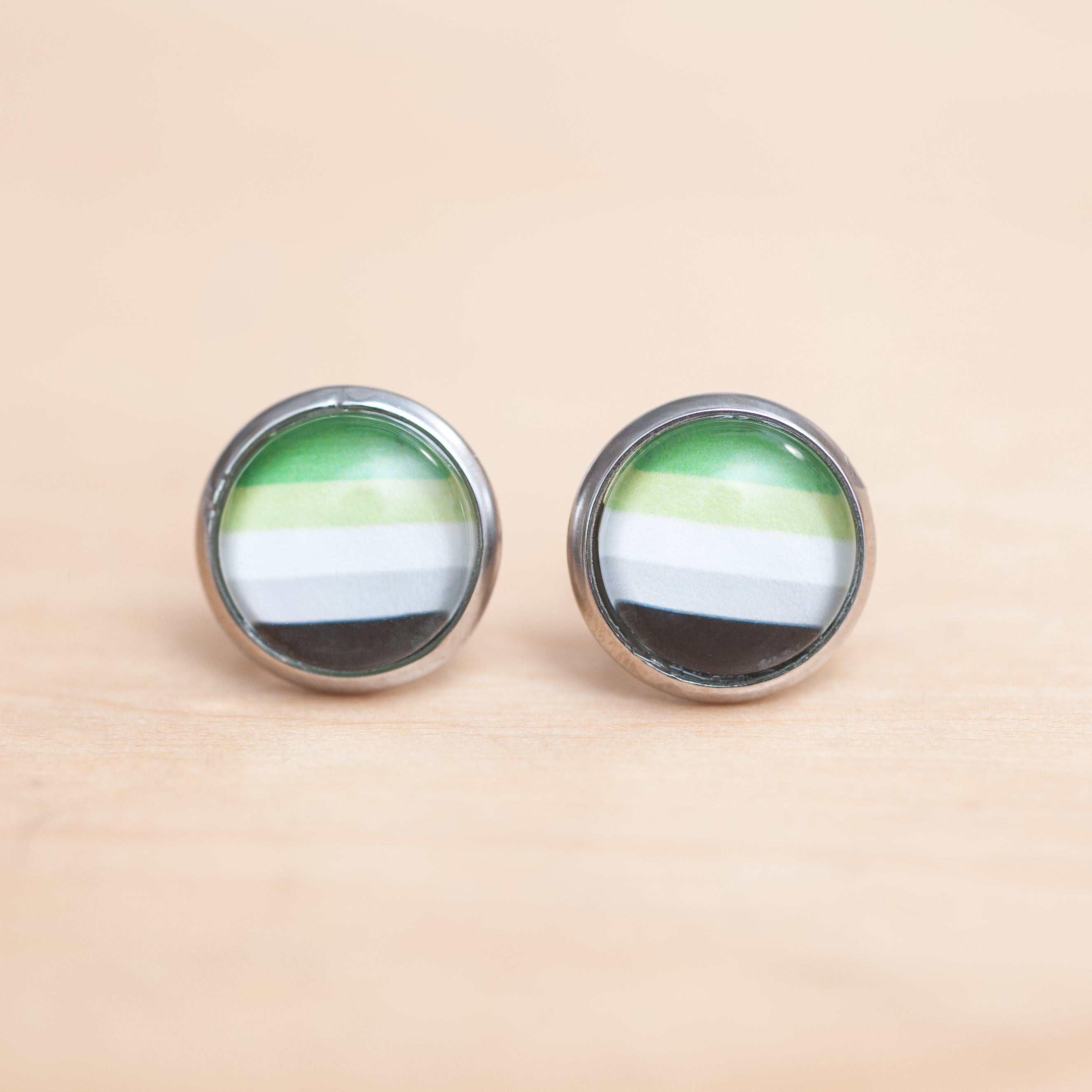 Aromantic flag pride earrings - stud or dangle