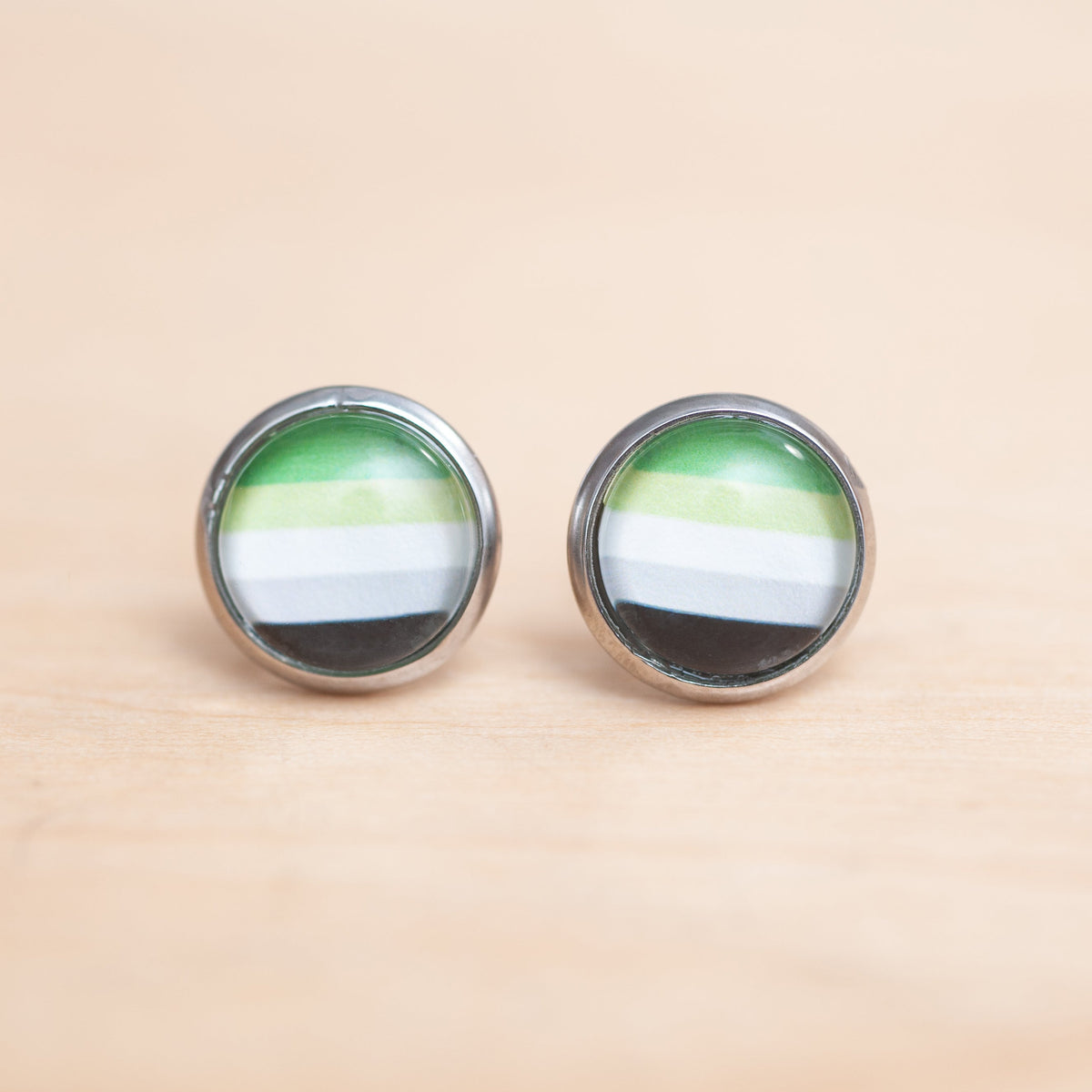 Aromantic flag pride earrings - stud or dangle