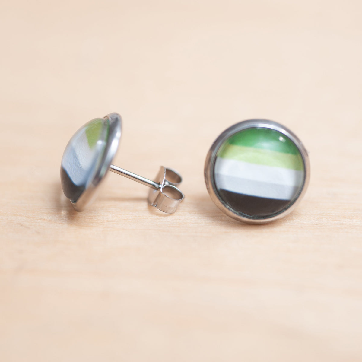 Aromantic flag pride earrings - stud or dangle