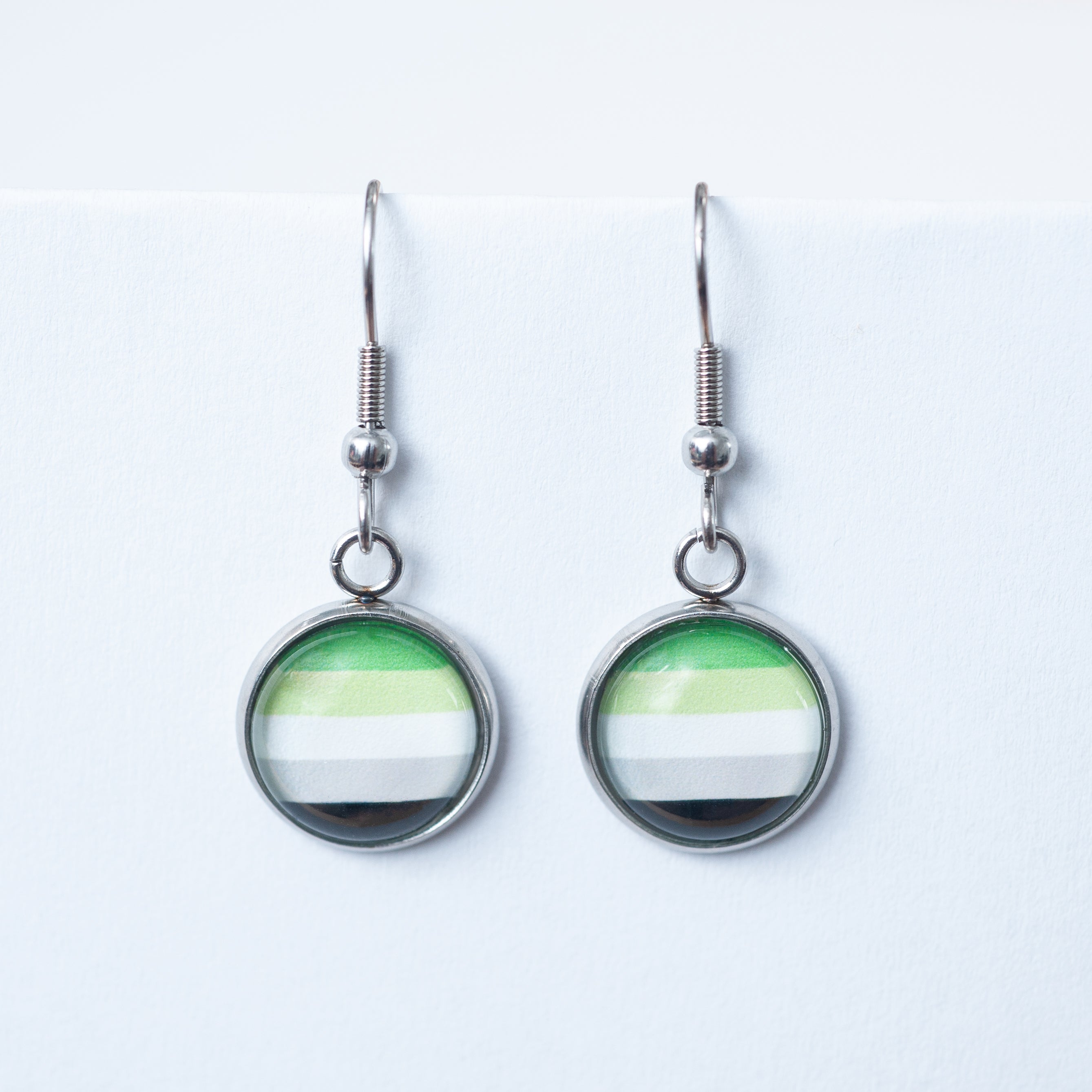Aromantic flag pride earrings - stud or dangle